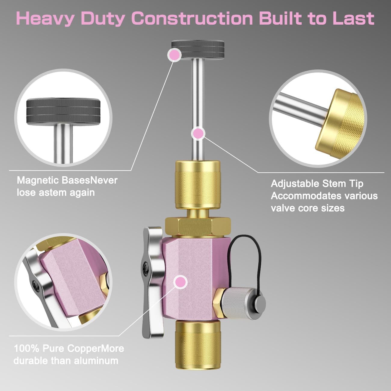 Valve Core Removal Tool for HVAC – Mega Flow Vacuum Rated, 5/16" System Connection for Home AC Appliance, Compatible with R22 R410A R134a, Essential HVAC Tools