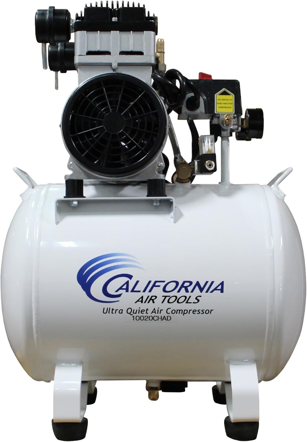 California Air Tools 10020CHAD 2.0 HP Ultra Quiet, Oil-Free Air Compressor, 10 Gallon Tank Capacity, 70 dB Noise Level, Electric, Portable, with Automatic Drain Valve