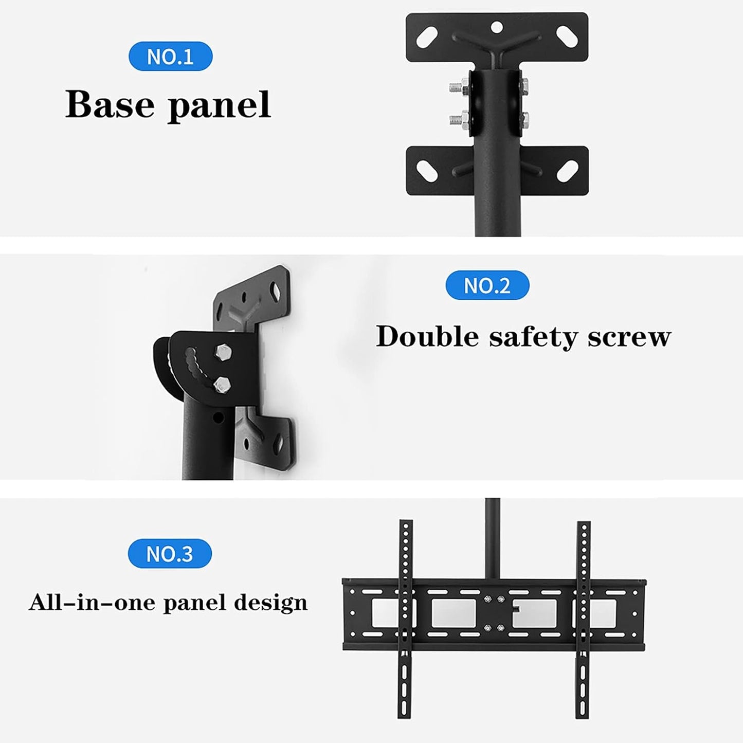 Universal TV Stand tv Wall Mount Double Sn Ceiling TV Mount, 360° Swivel and Tilt Ceiling TV Bracket, Fit Most 40-70 Inch LCD Flat Sn and Curved TVs (Size : 1m) (4m)