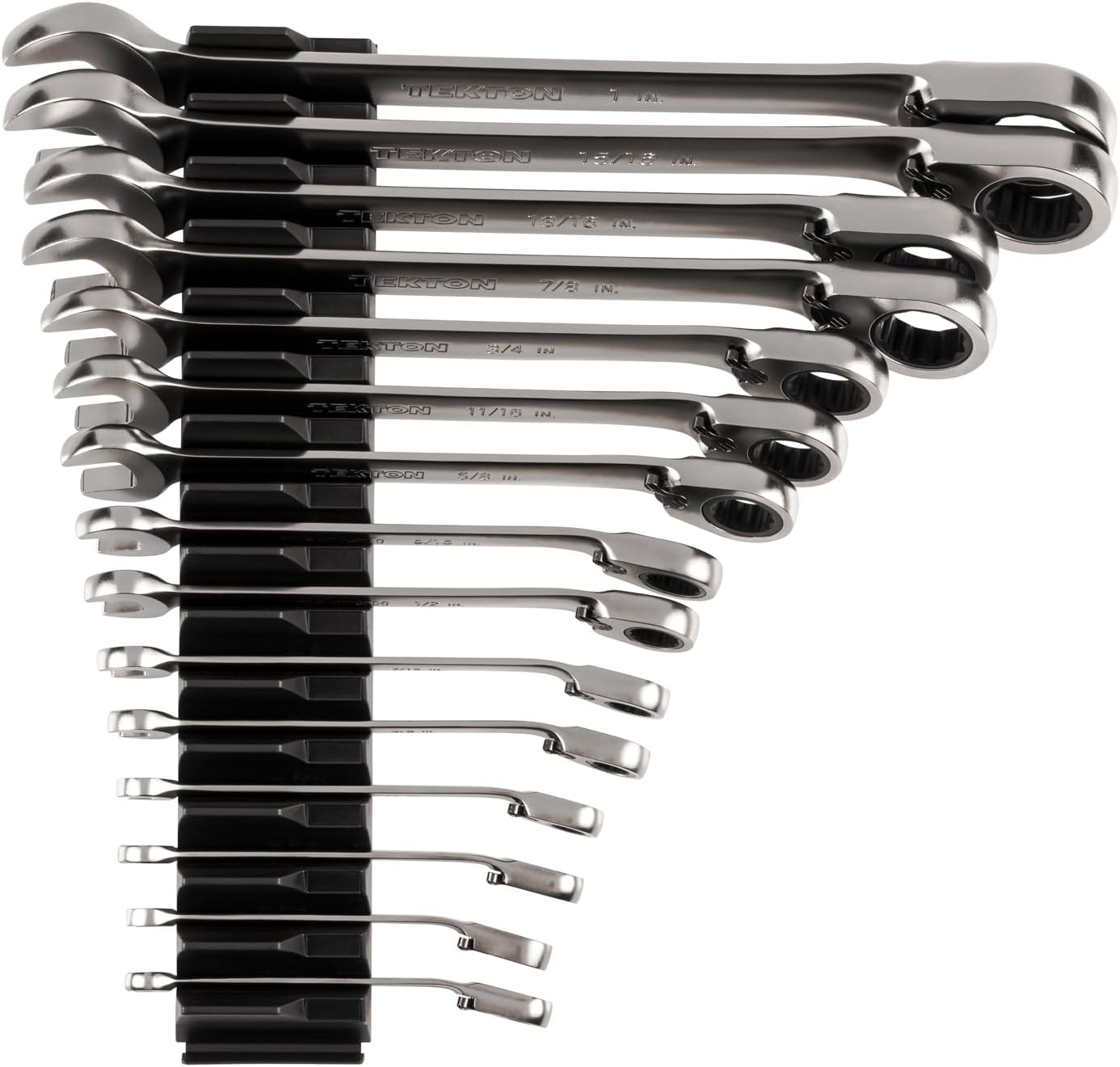 TEKTON Reversible 12-Point Ratcheting Combination Wrench Set with Modular Organizers, 25-Piece (1/4-3/4 in., 6-19 mm) | WRC94304