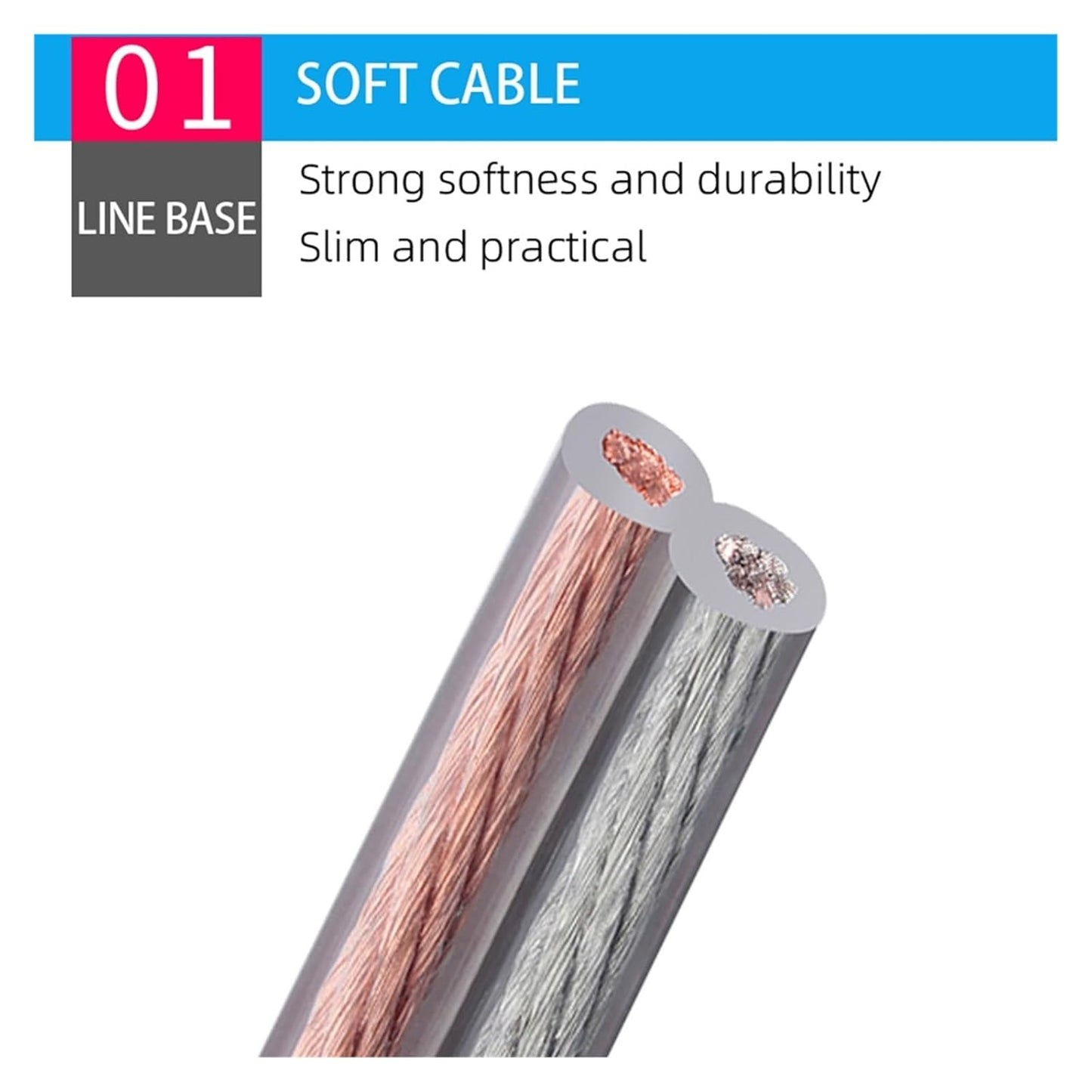 200 cores DIY HiFi Audio Cable Oxygen Free Pure Copper Ofc Speaker Cable for Car Audio Home Theater KTV DJ Audio Wire DIY Speaker Wire(100 Meters)