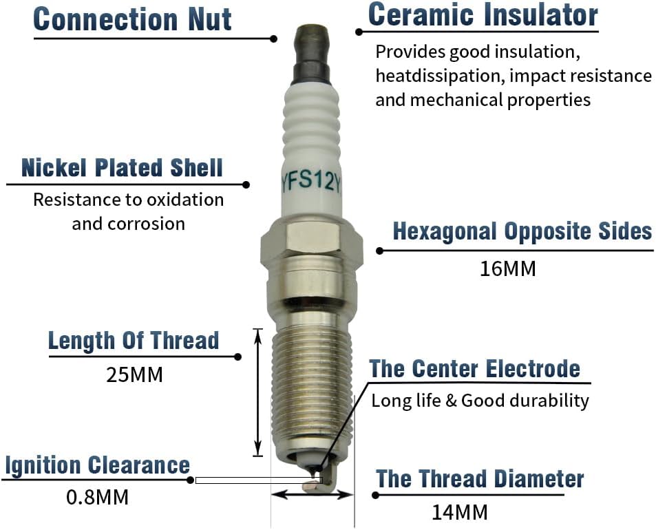Set of 4 UF670 Ignition Coil with Spark Plug Compatible with 2.0L L4 Ford Edge Escape Explorer Focus Fusion Taurus Mustang Lincoln 2012 2013 2014 2015 2016 2017 2018 2019 Replacement CM5Z12029A DG546