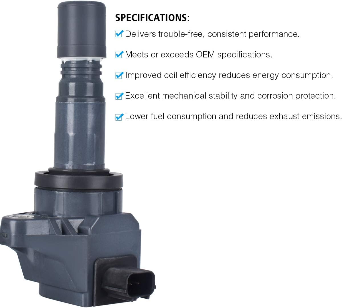 Set of 4 Ignition Coil Pack Compatible with 2012-2015 Honda Civic L4 1.8L, 2016-2017 Honda HR-V, 2013-2015 Acur ILX L4 2.0L Coil Packs Replaces # 5C1880 UF672 C1823 GN10421