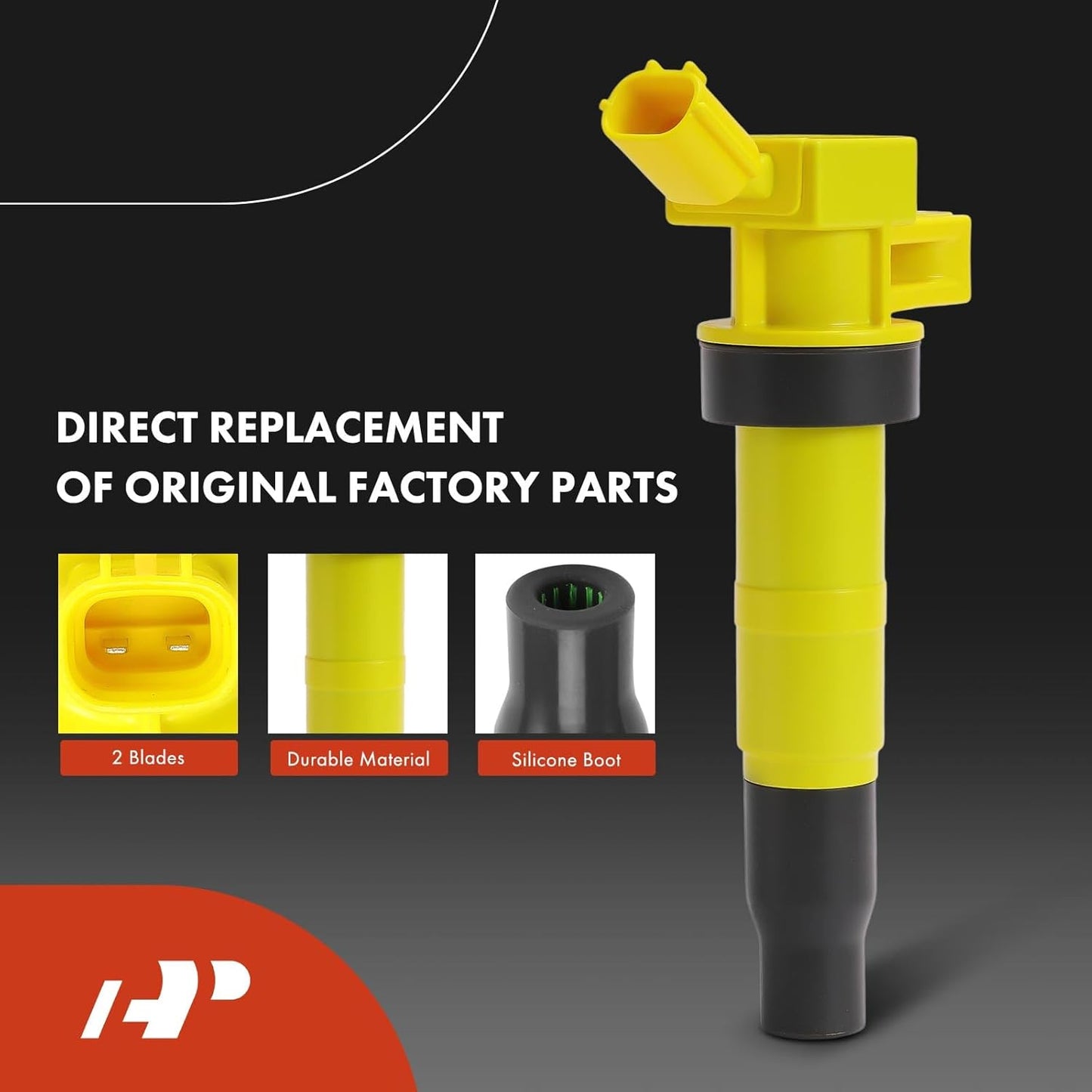 A-Premium (Yellow) Set of 8 Ignition Coil Pack and Iridium Spark Plugs Compatible with Hyundai Sonata 2011-2014, Santa Fe Sport 2013-2015 & Kia Optima 2011-2015, Sportage 2011-2016, 2.0L