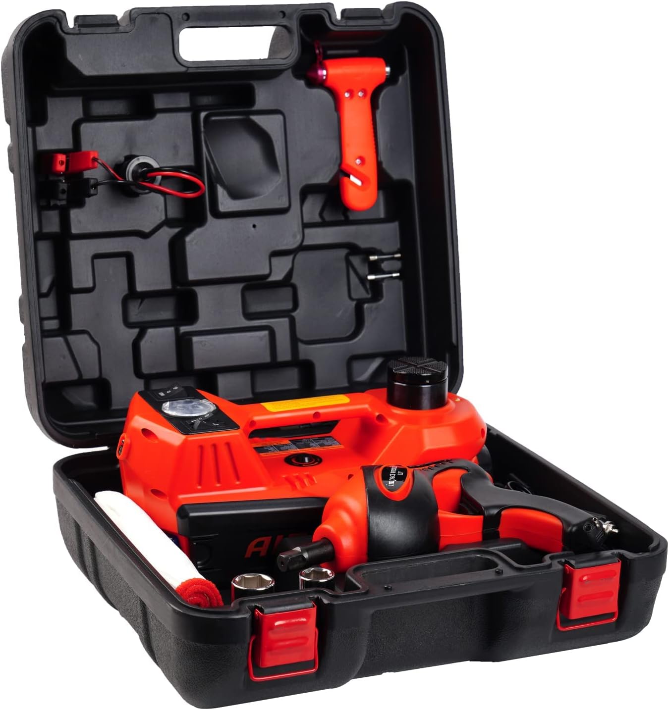 STANDTALL Electric Car Jack Hydraulic Cordless Remote Control 5 Ton 18V Automatic Small Portable Tire Change Kit Emergency Repair Tire Tools for SUV Sedans Vehicle MPV