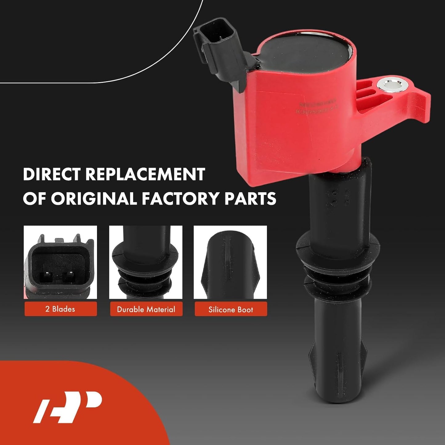 A-Premium (Red) Set of 16 Ignition Coil Pack and Iridium Spark Plugs Compatible with Ford F-150 2004-2008, Expedition 2005-2008, F-250 Super Duty & Lincoln Mark LT, Navigator V8 5.4L, Replace# FD508