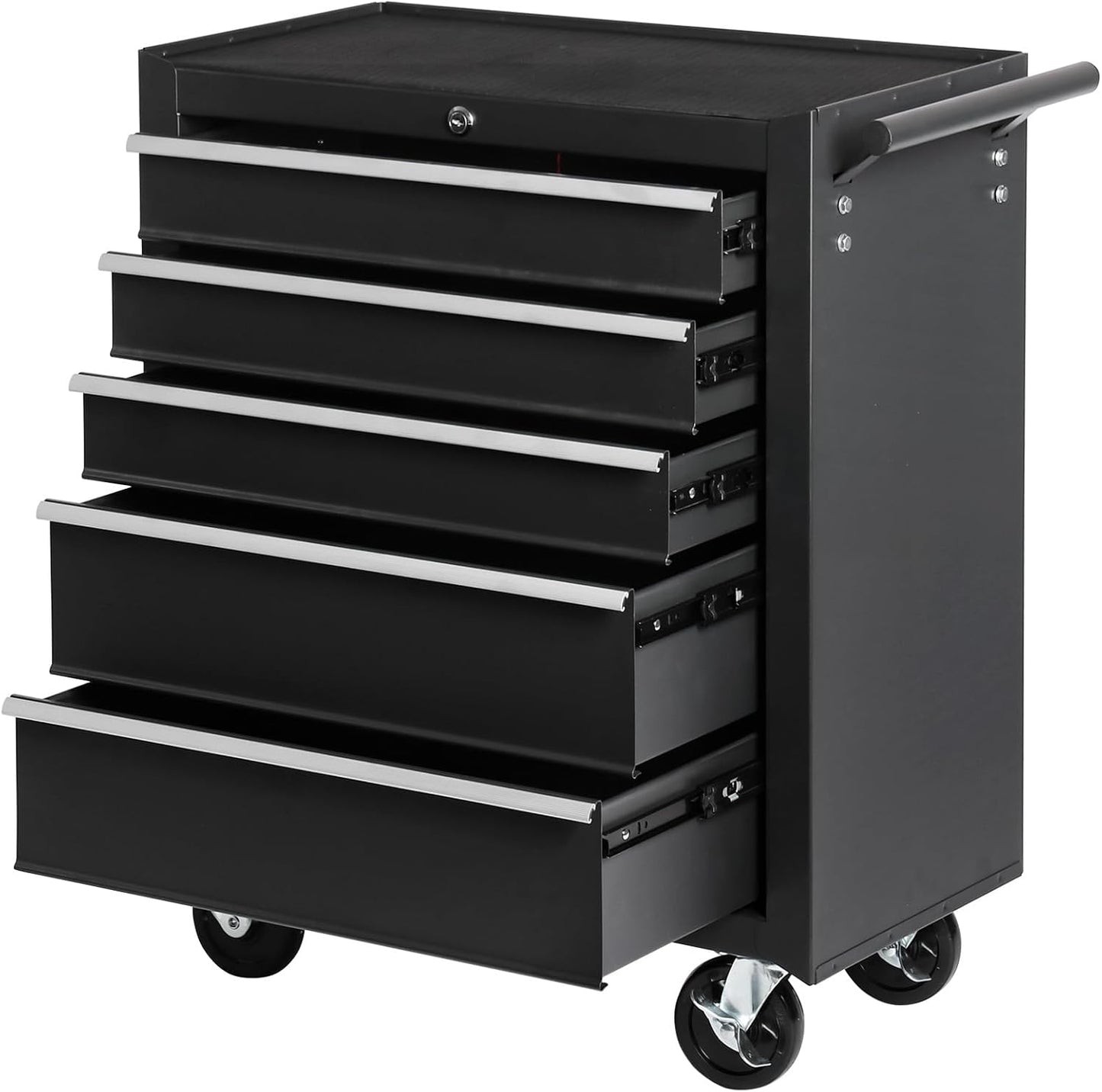 6-Drawer Rolling Tool Chest Cabinet, Large Capacity Metal Tool Box with Wheels and Locking, Roll Around Storage Organizer Tool Cart for Garage, Warehouse, Work Shop - Blue