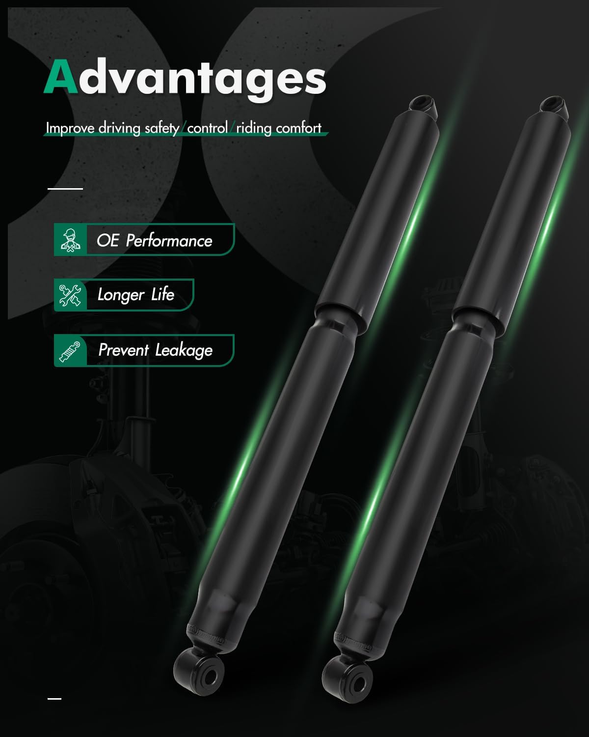 Shocks,SCITOO Rear Pair Gas Struts Shock Absorbers Fis 2005 2006 2007 2008 2009 2010 2011 2012 for Ford for F-250 Super Duty, 2005-2007 for Ford for F-350 Super Duty with 345070 34526 Struts Set of 2