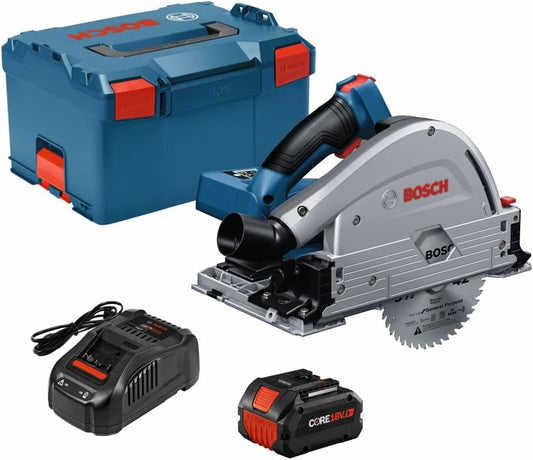 BOSCH GKT18V-20GCL14 PROFACTOR™ 18V Connected-Ready 5-1/2 In. Track Saw Kit with (1) CORE18V® 8 Ah High Power Battery