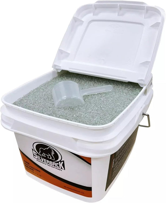 Silverback Automotive Tire Balancing Beads, Tempered Glass, Bulk Tub 17.6 lb. with Scoop for Truck, Van, RV, and Off-Road Tires. Perfect for Tire Dealers, Farm & Fleet, State, City and Municipalities.