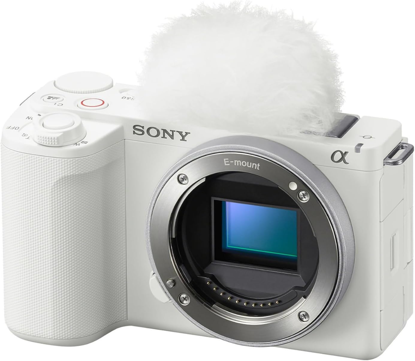 Sony ZV-E10 II Mirrorless Camera (White) Bundle with 55-210mm f/4.5-6.3 OSS, Camera Backpack, Batteries, Memory Card, Software Suite and Card Reader (7 Items)