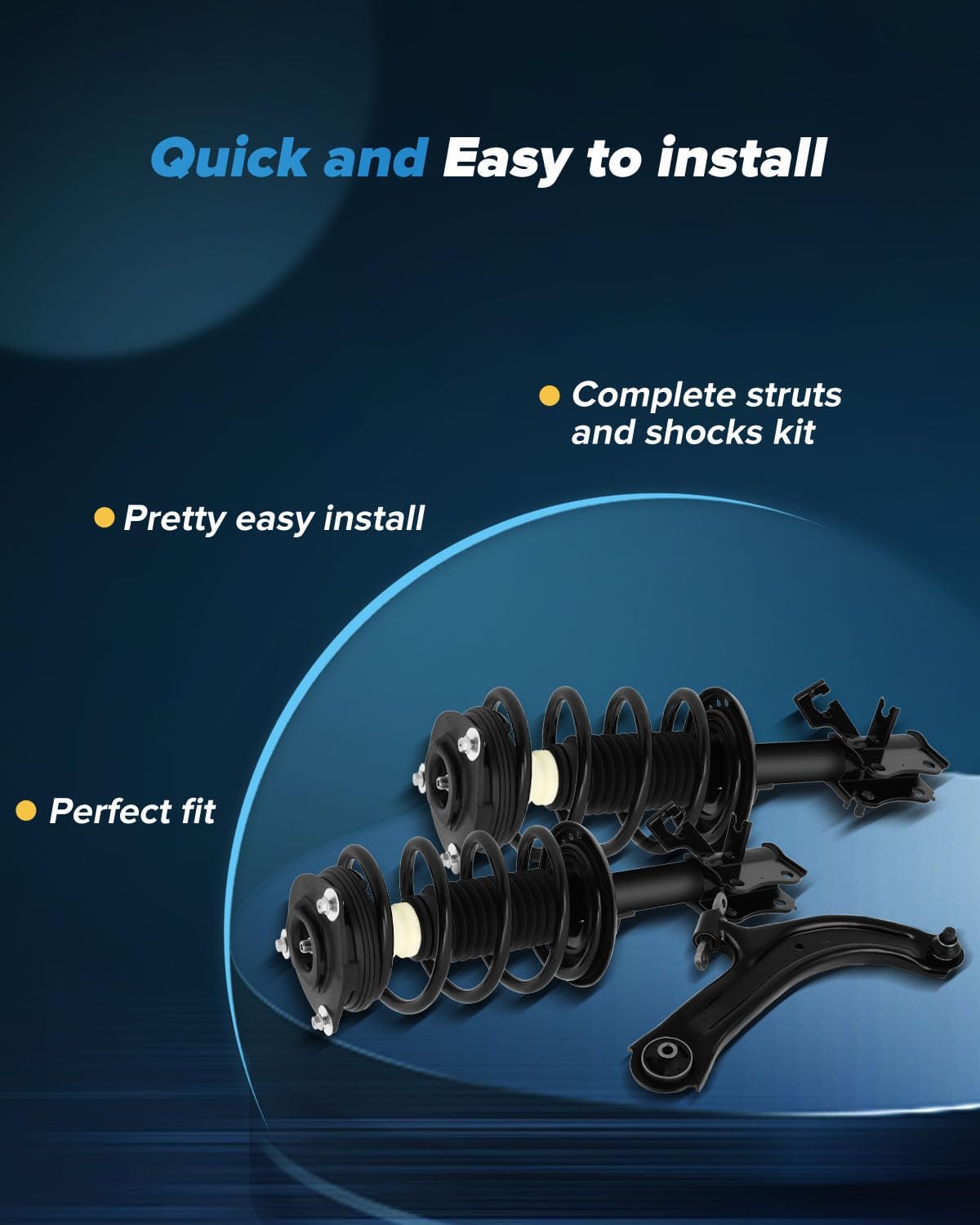 Struts 2007-2012 for Nissan Sentra Front struts suspension kit 10pck, Front complete strut Stabilizer Bar Link Control Arm and Ball 172379