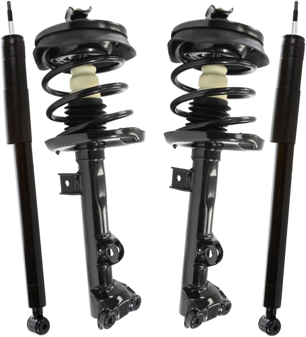 AutoShack Front Complete Strut & Coil Spring Assembly with Rear Shock Absorbers Set for Mercedes C280 C350 C240 C320 2002-2007 C230 V6 | Full-vehicle Suspension System Replacement Kit CSTKS0007
