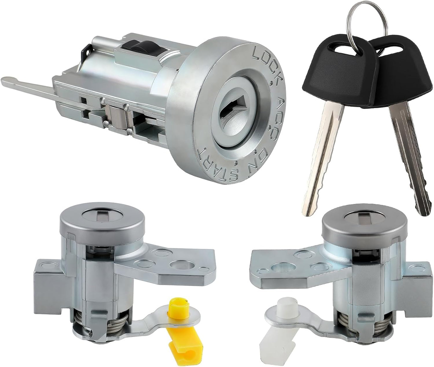 AUTOKAY 15795321 15795322 Ignition Switch Cylinder Housing with Ignition Lock Cylinders & Keys Assembly Set Fits for Chevrolet 2004-2012 for GMC 2004-2012 for Hummer 2006-2010 for Isuzu 2006-2008