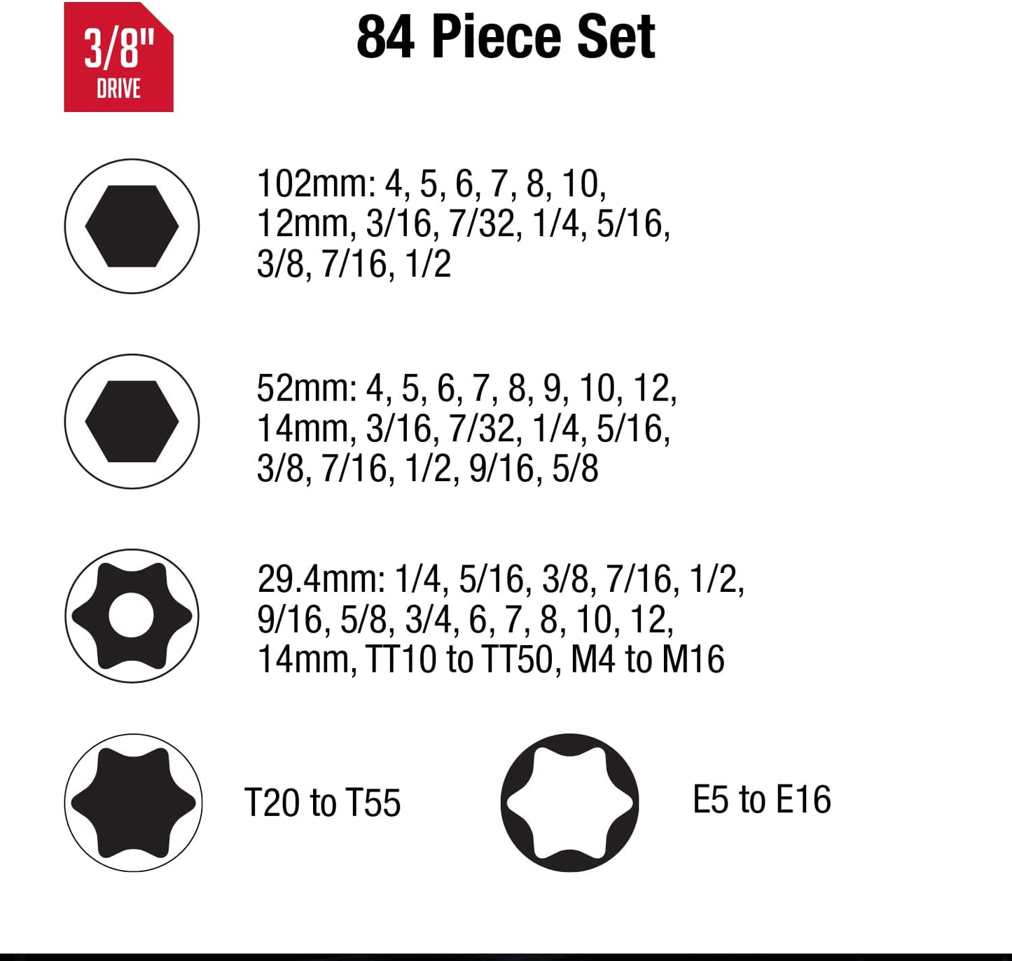 SUNEX TOOLS 1874 1/4" Drive Master Fractional and Metric Impact Sockets Set