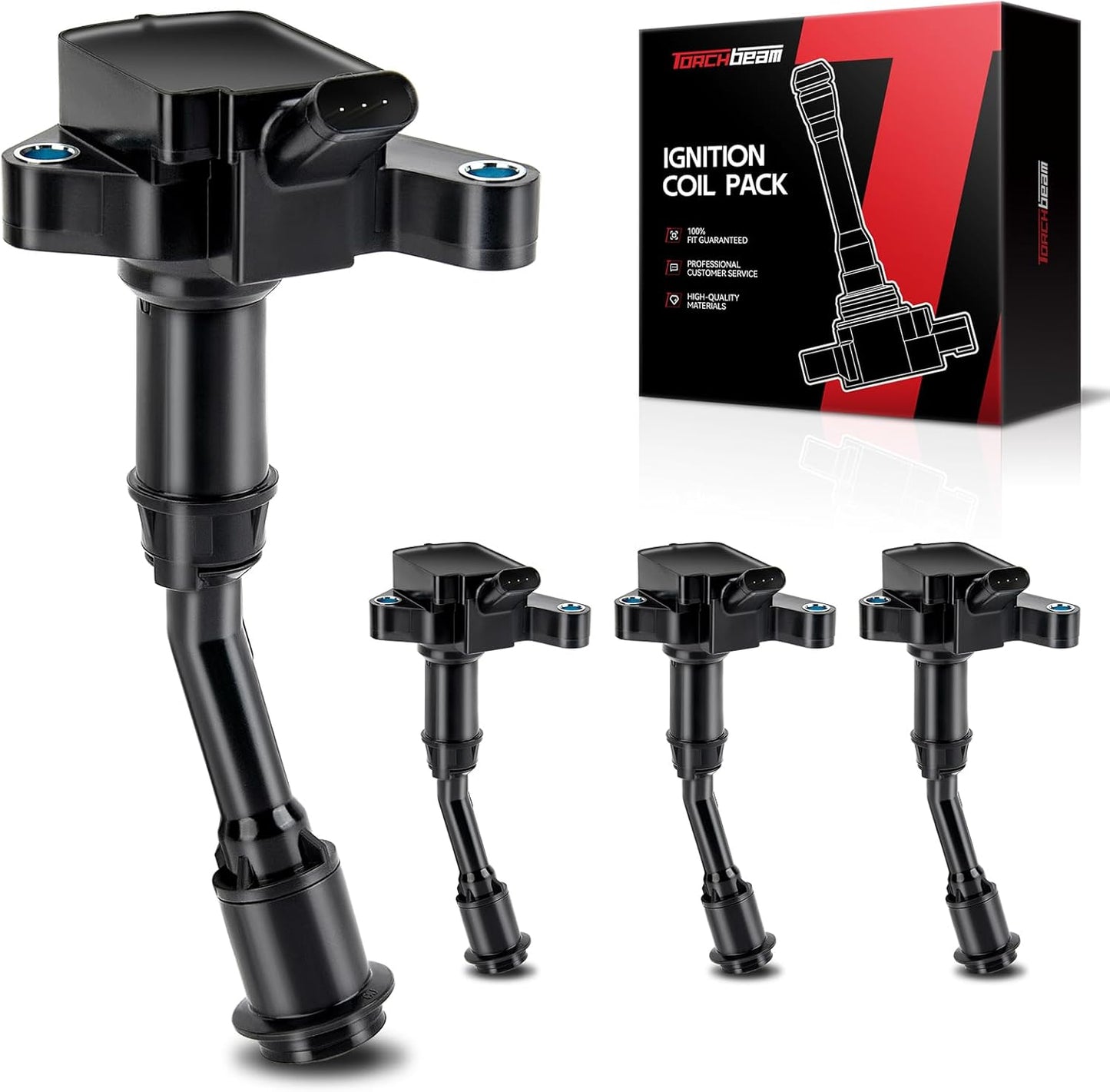 Torchbeam 4 Packs Ignition Coil UF735 Fit for Ford Escape 2017-2019 Fusion 2014-2020 1.5L L4 Replacement for UF735 C1848 DG554