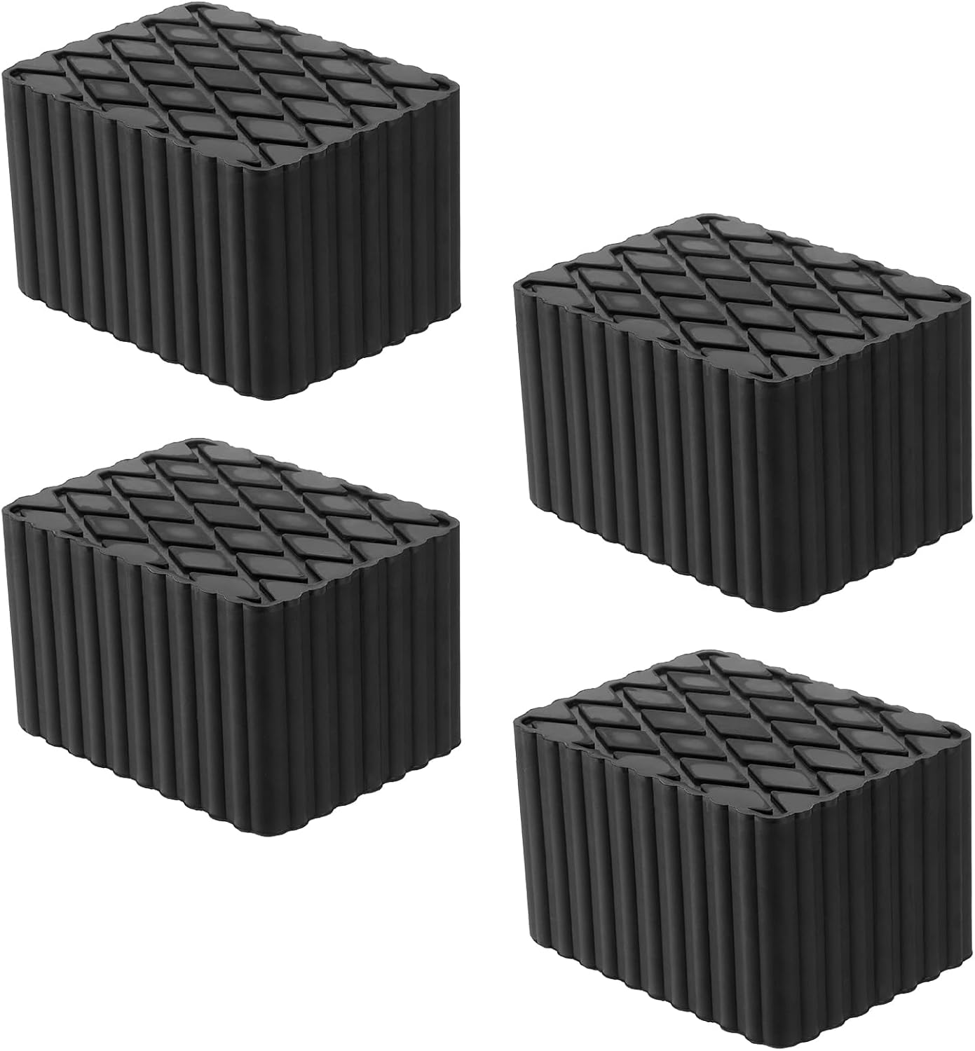 4 Pack Solid Rubber Auto Lift Pads, Anti-Skid Lift Block Spacer Pad for Car Lifts, Jacks and Racks, 3000lbs Loading Capacity, 6-1/3" x 4-3/4" x 2"