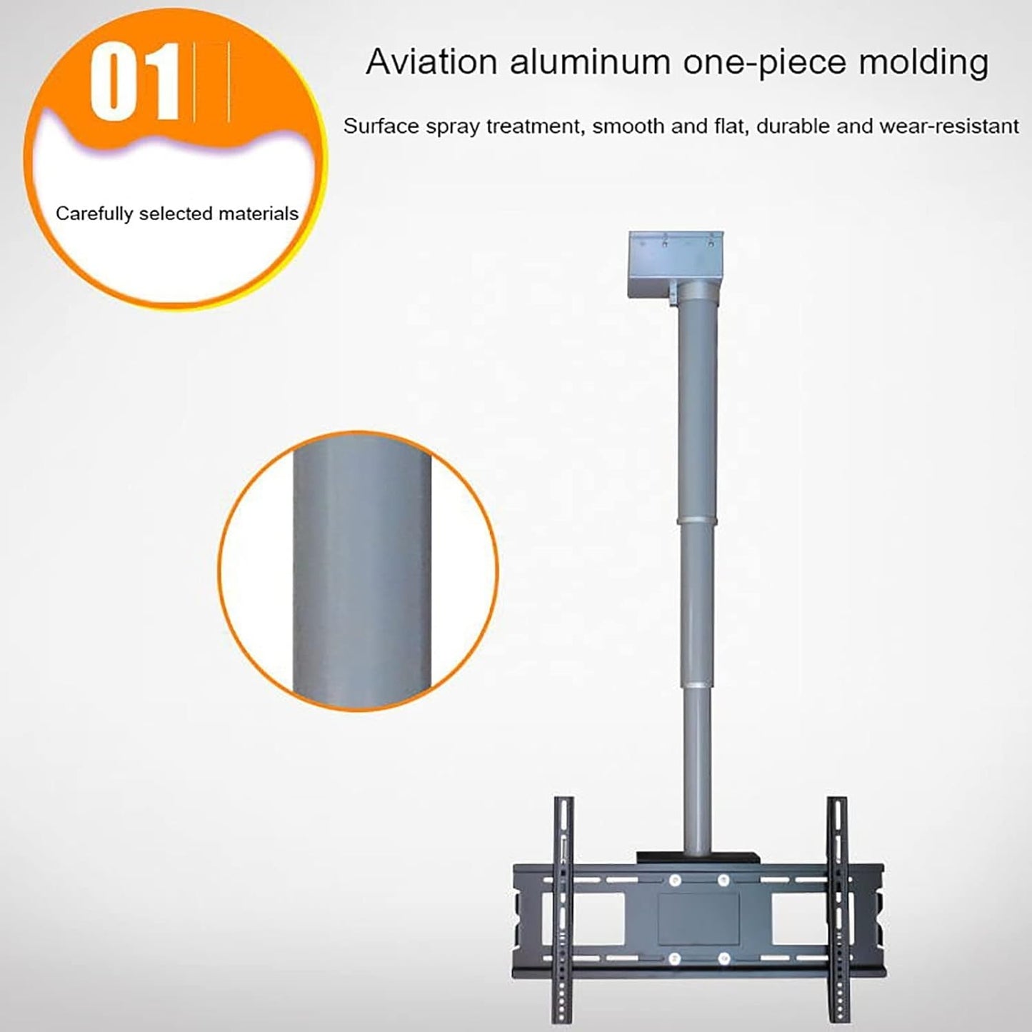 Adjustable Height Electric TV Lift with Remote Control - Motorized TV Mount - Ceiling TV Mount Bracket,2 Installation Methods,Fits 26-70 Inch Low Profile TVs,30cm
