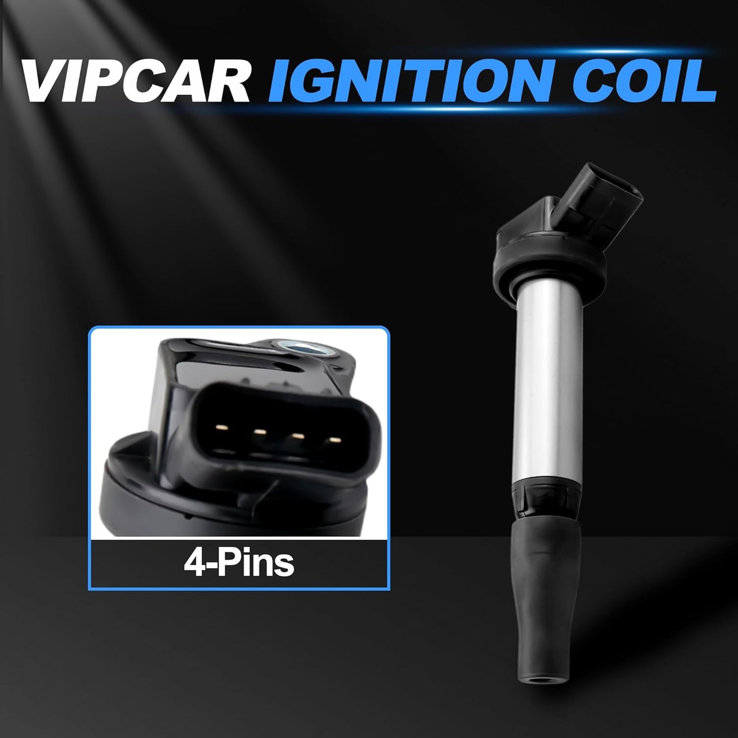 6Pcs Ignition Coil Pack Compatible with Toyota 2016-20 Tacoma V6 3.5L, 2016 Tacoma L4 2.7L, #UF796, 9091902273, 90919A2008