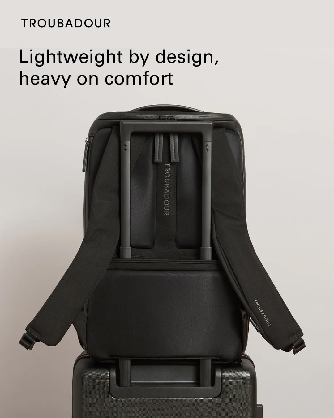 Troubadour Pioneer Backpack 3.0 - Premium Everyday Bag with Padded Laptop Section, Ventilated Shoe Compartment & Sustainable Waterproof Material - All-Day LIghtweight Comfort Design - Black