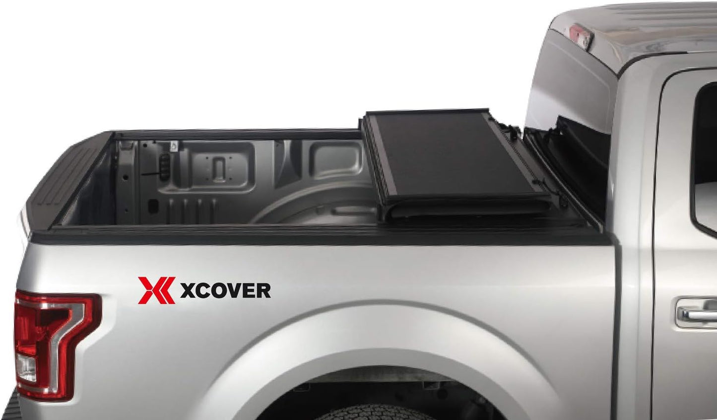 Xcover Low Profile Hard Folding Truck Bed Tonneau Cover, Compatible with 2019 2020 2021 2022 2023 2024 2025 Chevrolet Silverado/GMC Sierra 1500 5.8 Ft Bed
