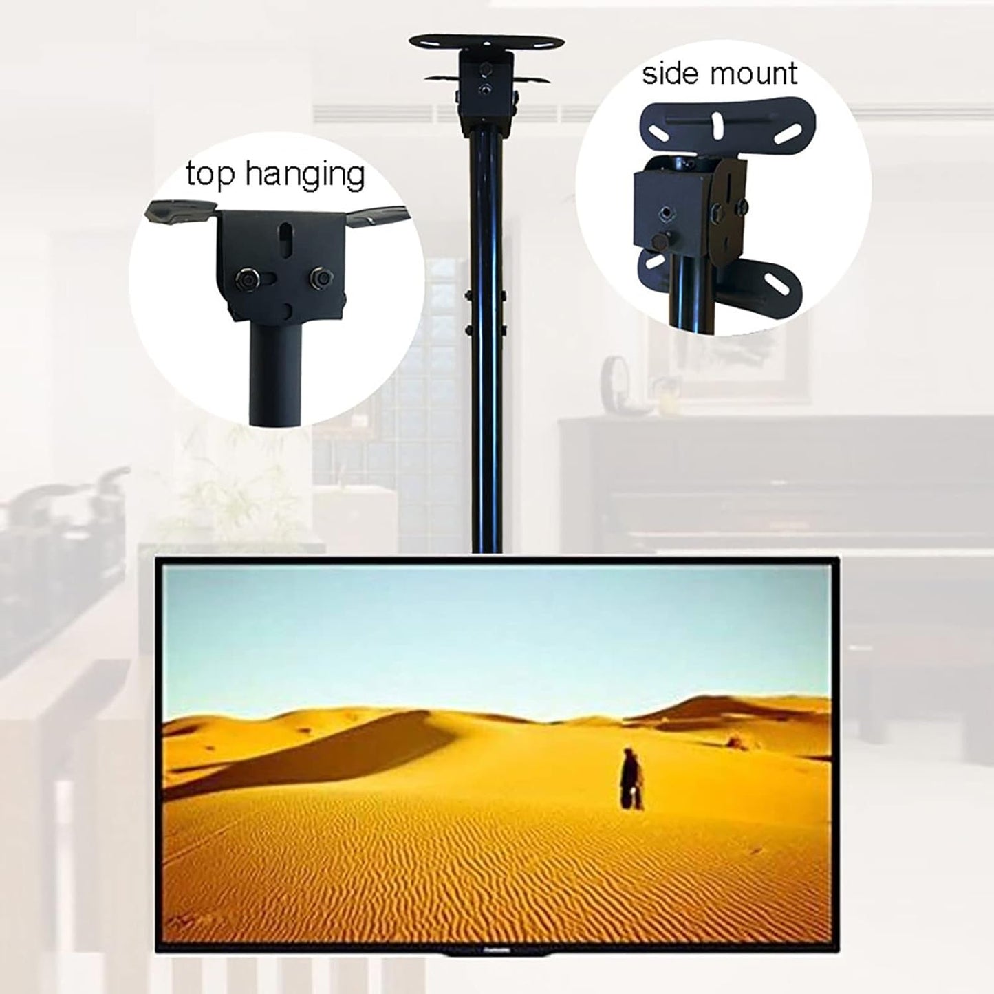Universal TV Stand Ceiling TV Mount, for 32-60 Inch Flat and Curved TVs Up to 132lbs, 360° Swivel and Tilt Ceiling TV Bracket, Teles Height Adjustment (Size : 2.1-2.5m) (2.6)
