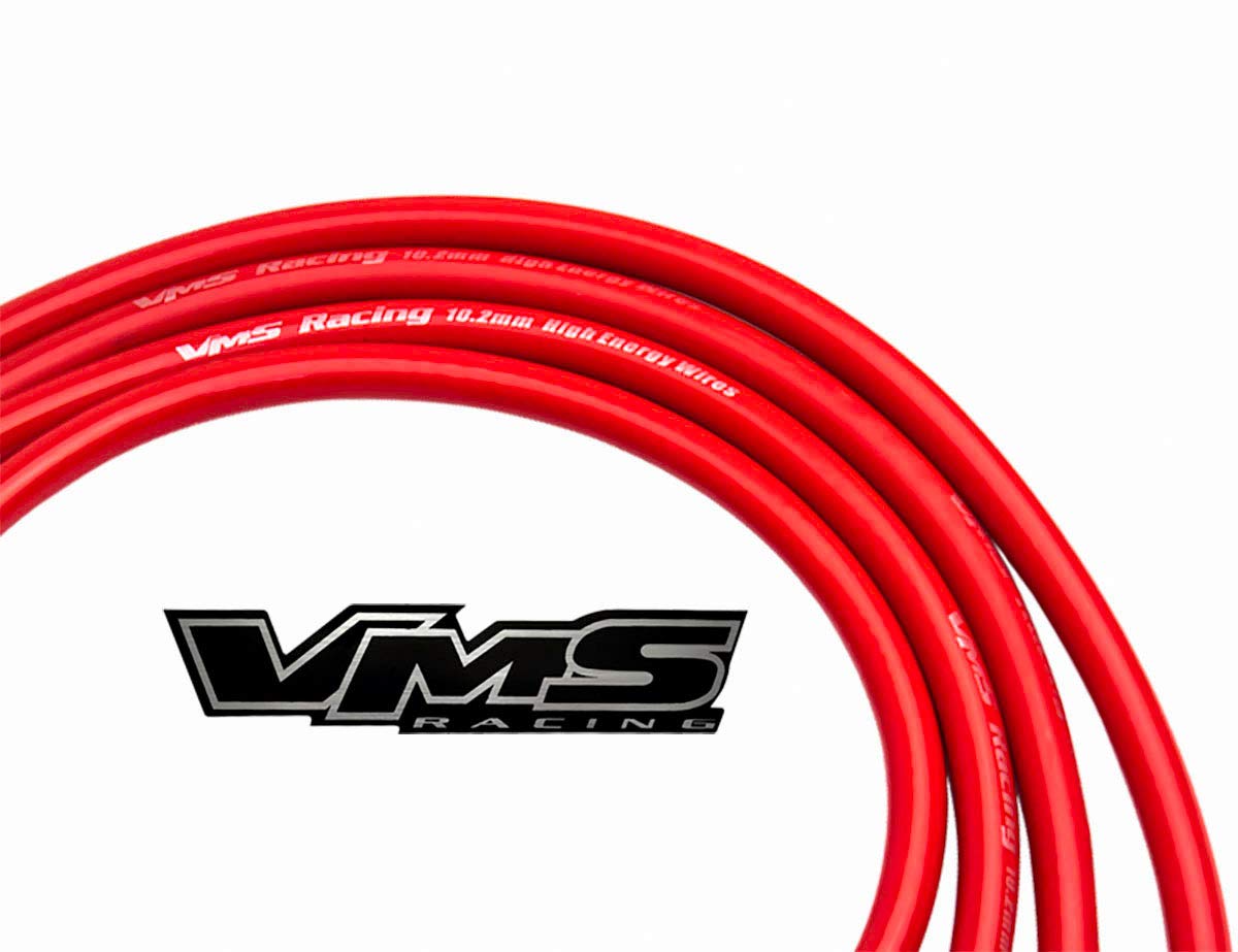 VMS RACING 92-01 10.2mm High Heat Performance Spark Plug Ignition Wires Set in RED Compatible with Honda Prelude 2.2L 1992-2001 H22 DOHC VTEC Engines ONLY
