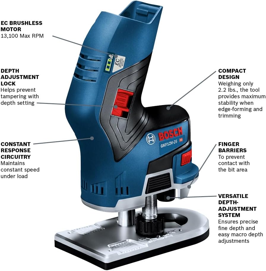 Bosch GKF12V-25N 12V Max EC Brushless Palm Edge Router (Bare Tool)
