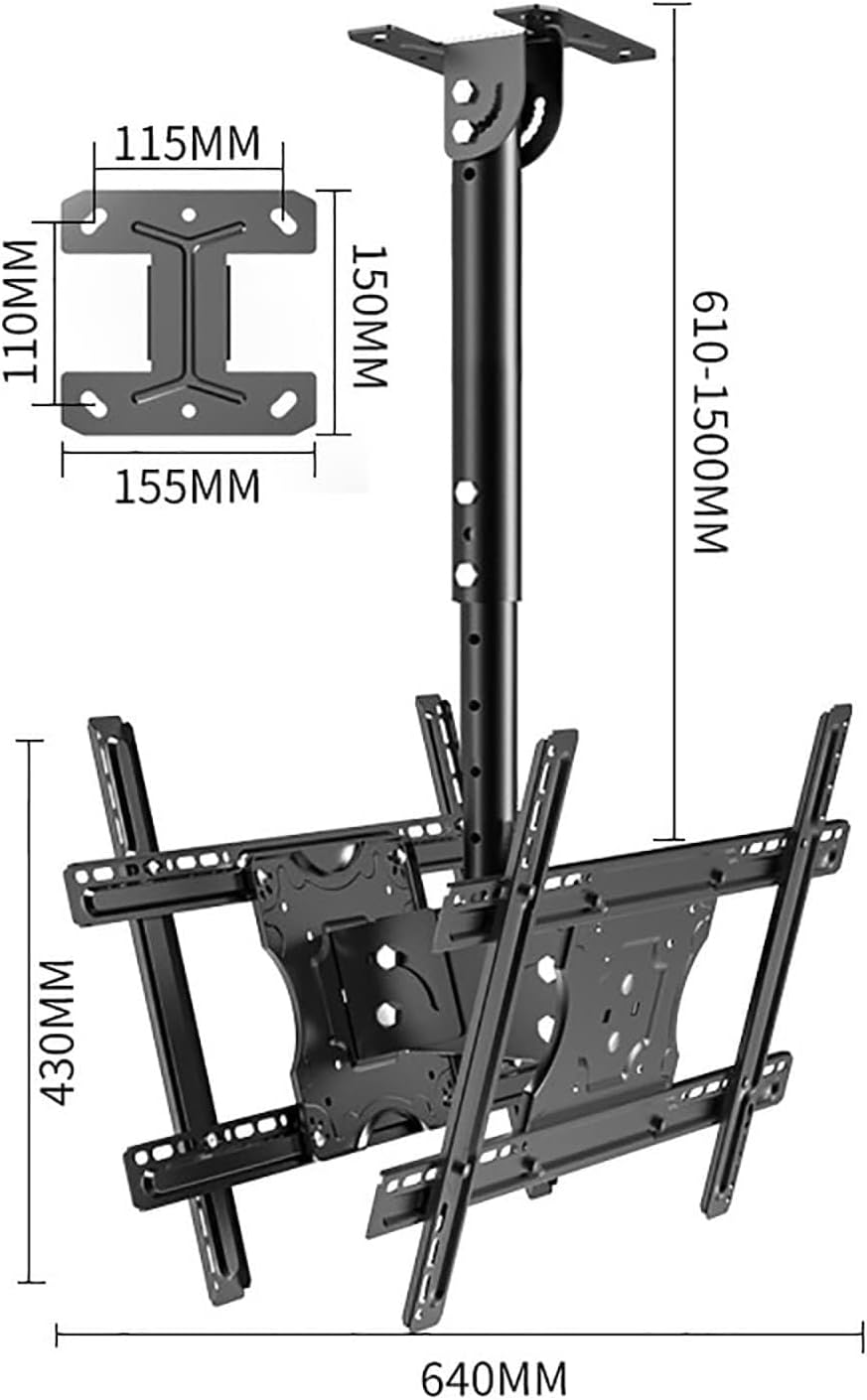 360° All-Round Rotation of Double-Sided Dual Sn TV Hanger - Adjustable Height TV Bracket,Adjustable Tilt TV Ceiling Mount,Fits Flat and Curved Ceilings