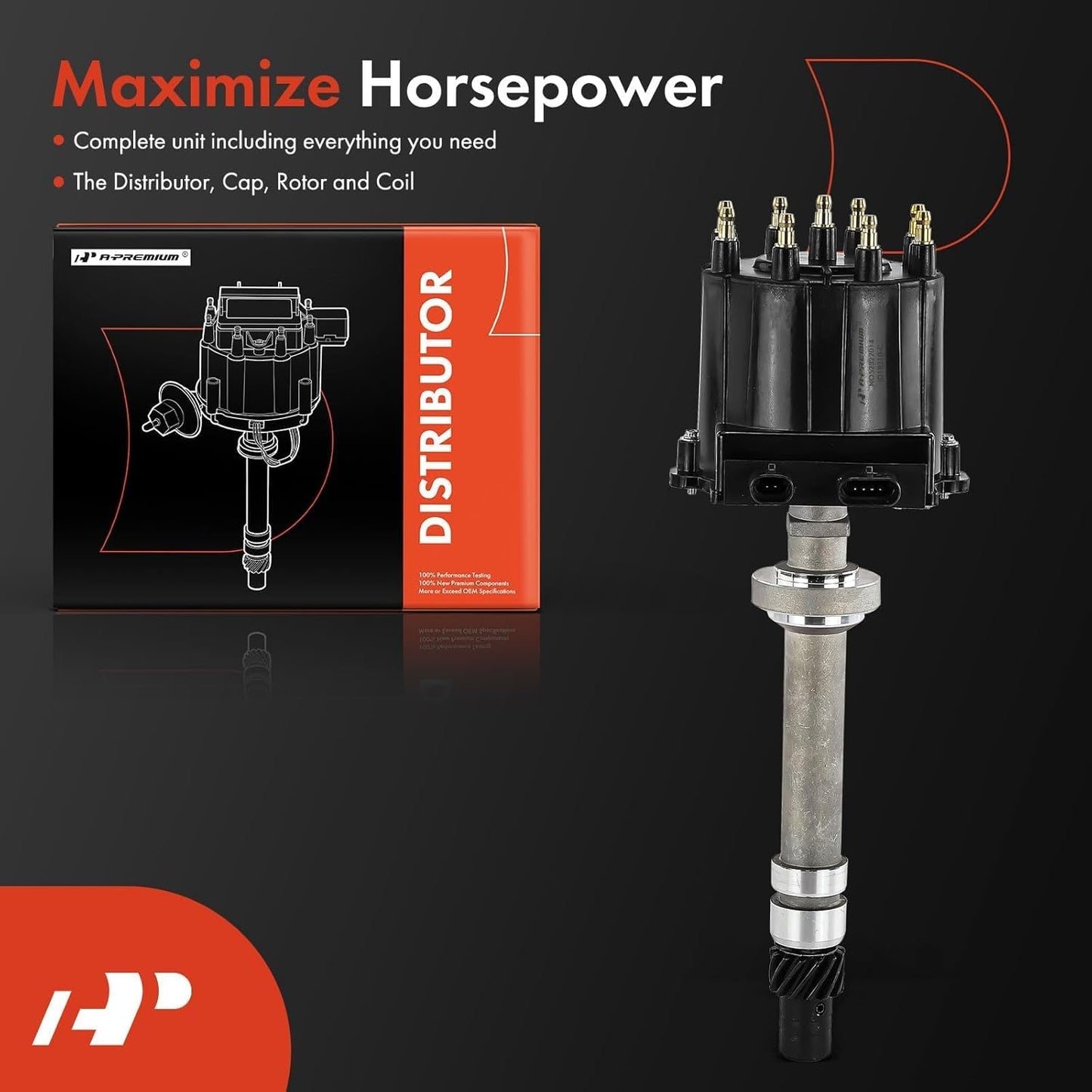A-Premium Ignition Distributor with Cap and Rotor Compatible with Chevrolet Caprice 1991-1993 & Buick Roadmaster 1991-1993 & Cadillac Commercial Chassis 1993, Fleetwood & Oldsmobile Custom Cruiser