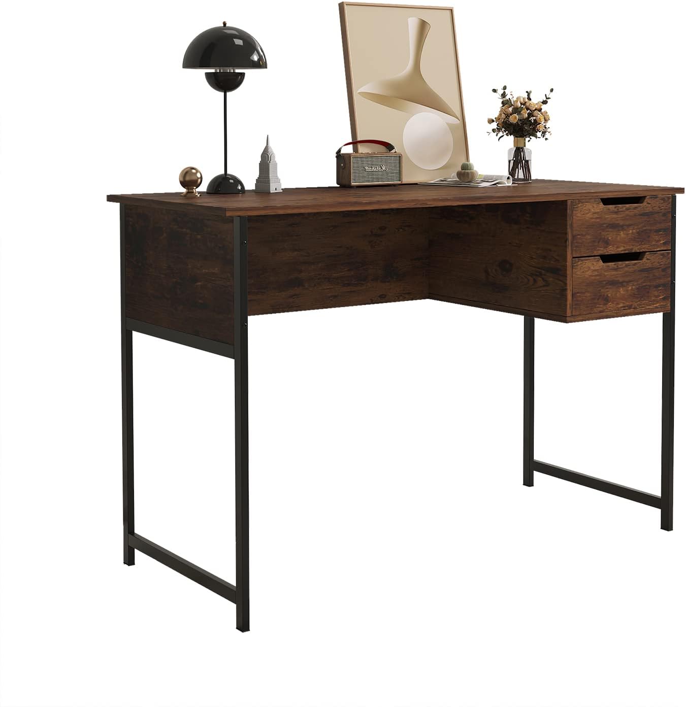 ALISENED Small Computer Desk with Drawer Home Office Desks for Small Spaces, 39.4 Inch Writing Desk Work Desk PC Table Study Desk, Modern Simple Style Laptop Desk for Bedroom