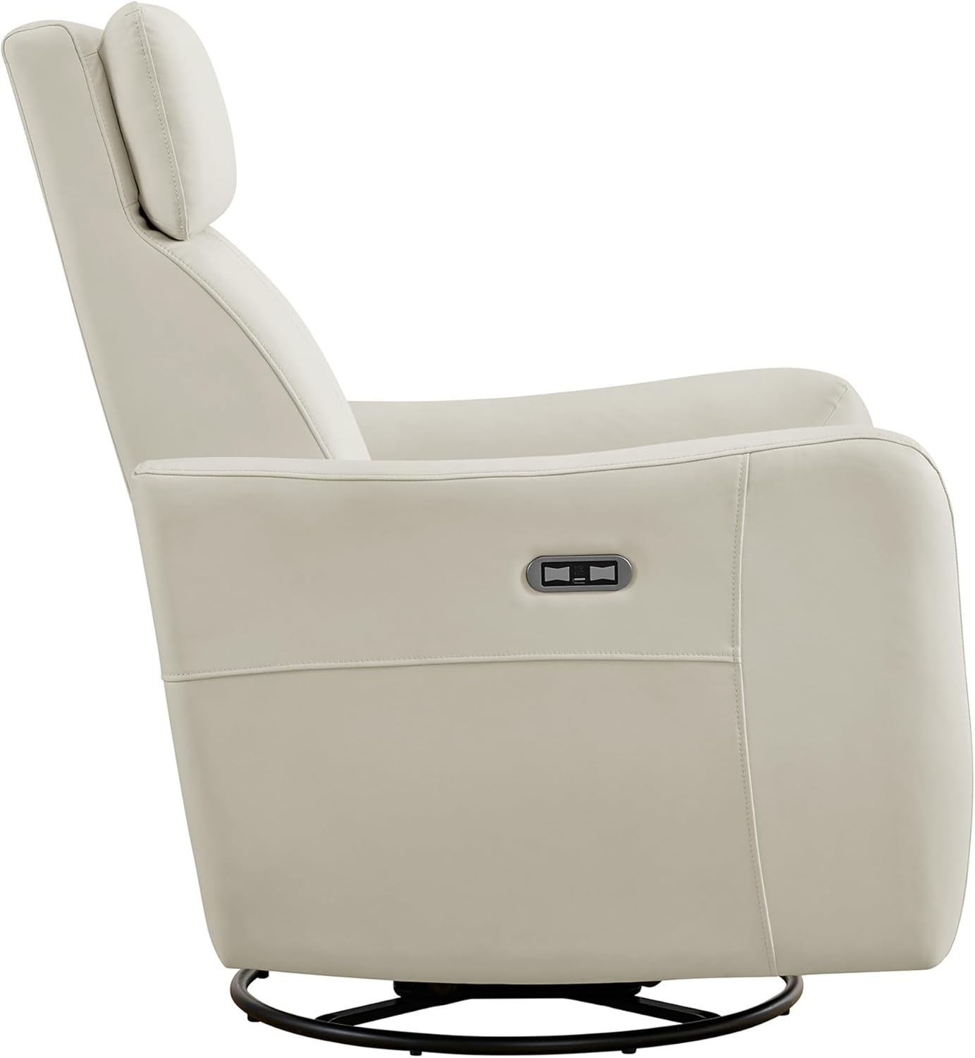 Swivel Recliner Chair, Glider Rocker Recliners Nursery Chairs, Power Rocker Recliner Chairs with USB Port, Type-C Charger, Upholstered Electric Rocking Chair for Living Room, Bedroom, White