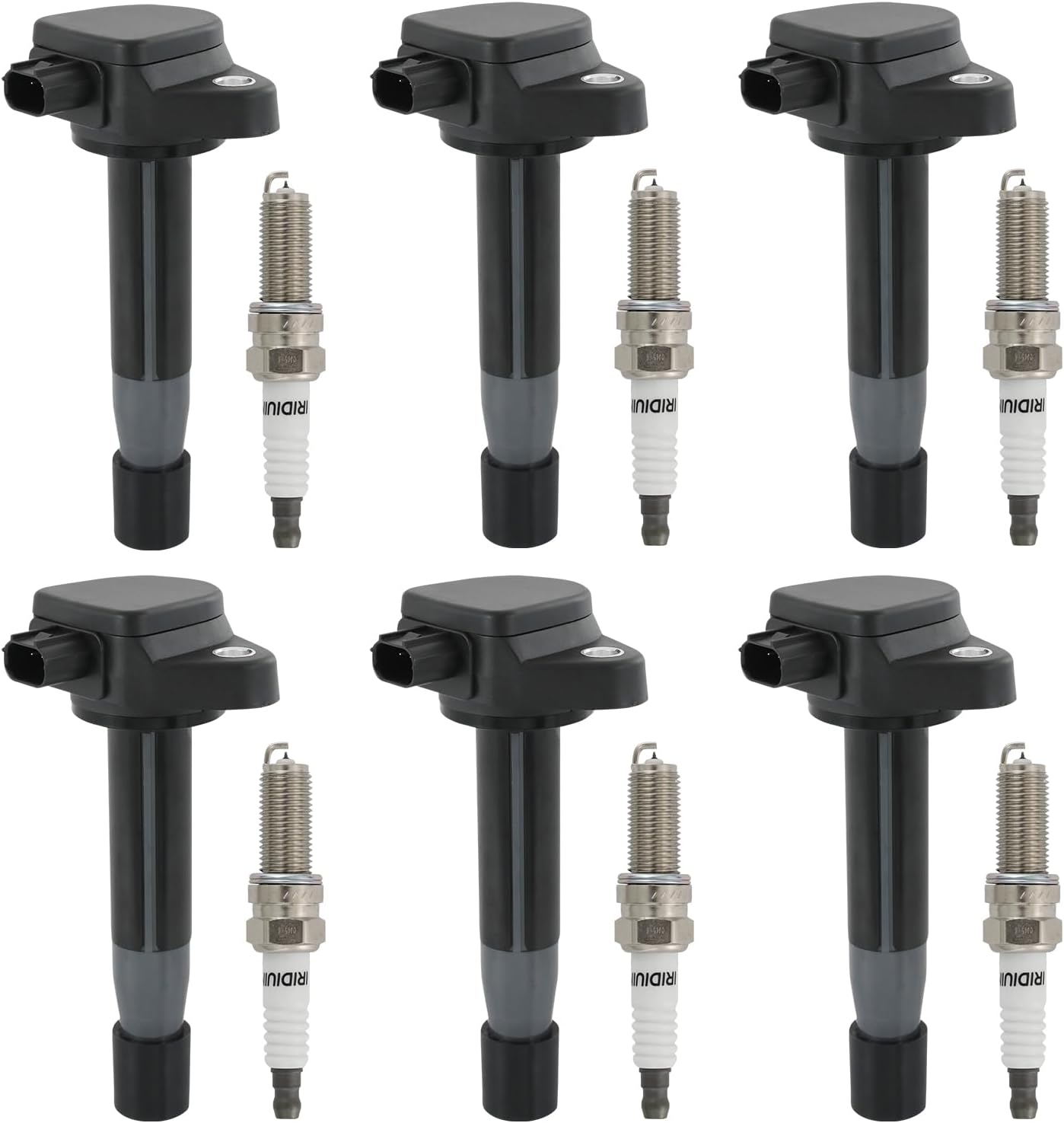 Set of 6 Ignition Coil Pack & Spark Plug Compatible with Acura RL TL TSX Honda Accord Crosstour Odyssey V6 3.5L Replace# UF603, C1624, 178-8379, 30520-R70-A01, 30520-R70-S01