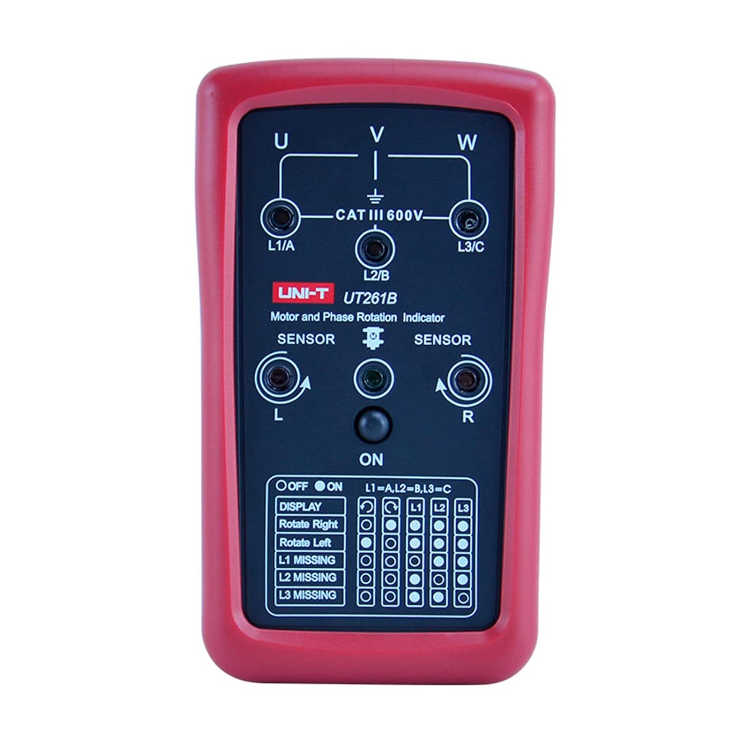 UNI-T 3-Phase Rotation Meter Sequence Tester, AC Phase Sequence Indicator 40V-690V Lack Phase Meter Motor UT261A