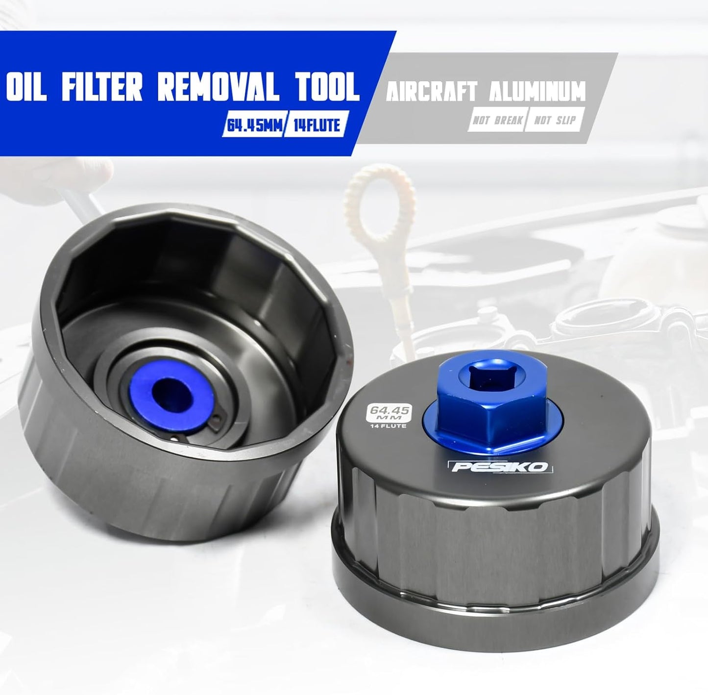 64mm Oil Filter Wrench, Drain Hose & Engine Oil Funnel for Toyota, Lexus and Scion 2.0-5.7L Engine Cartridge Style Oil Filter Remover Tool