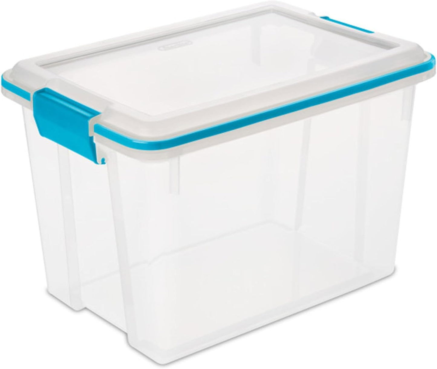 Sterilite 12-Pack Gasket Box, Weather-Resistant Storage Bins with Latching Lids, 54 Quart - Heavy-Duty Organizing Containers for Closet, Bathroom, and Office