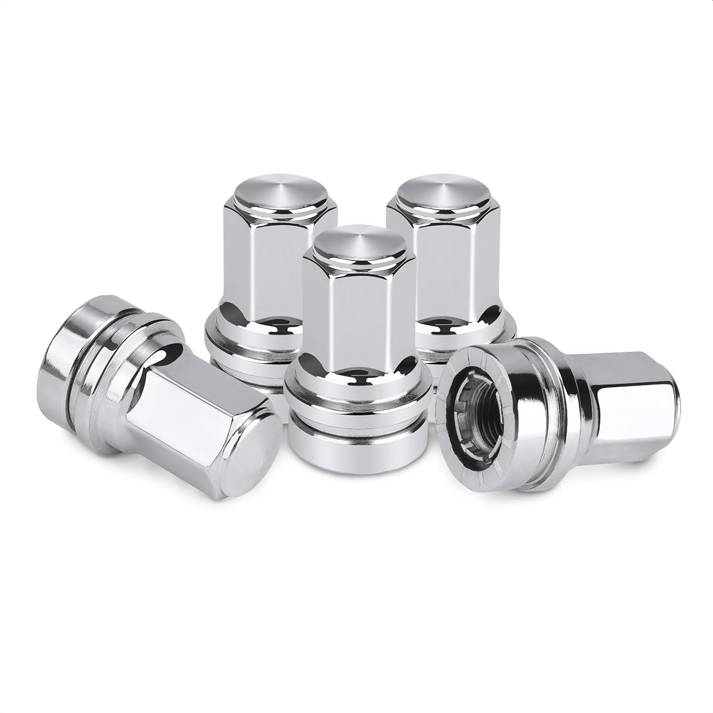 32 Pcs M14x1.5 One-Piece Design Chrome Lug Nuts for 2017-2025 Ford F250 F350 Super Duty HCPZ-1012-B HCPZ-1012-A (Chrome)