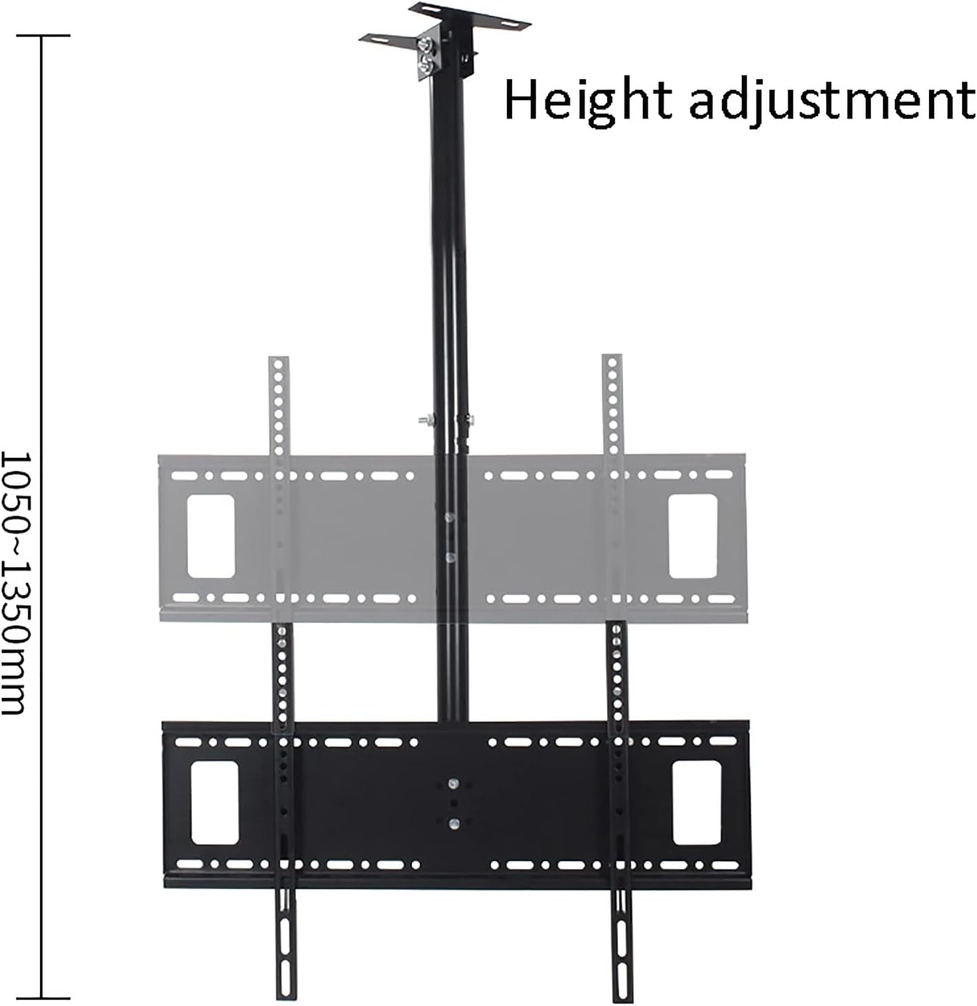 tv Wall Mount Adjustable Height TV Ceiling Mount Bracket, Holds Up to 35kg Screens, Fits 37-65 Inch TVs, Black