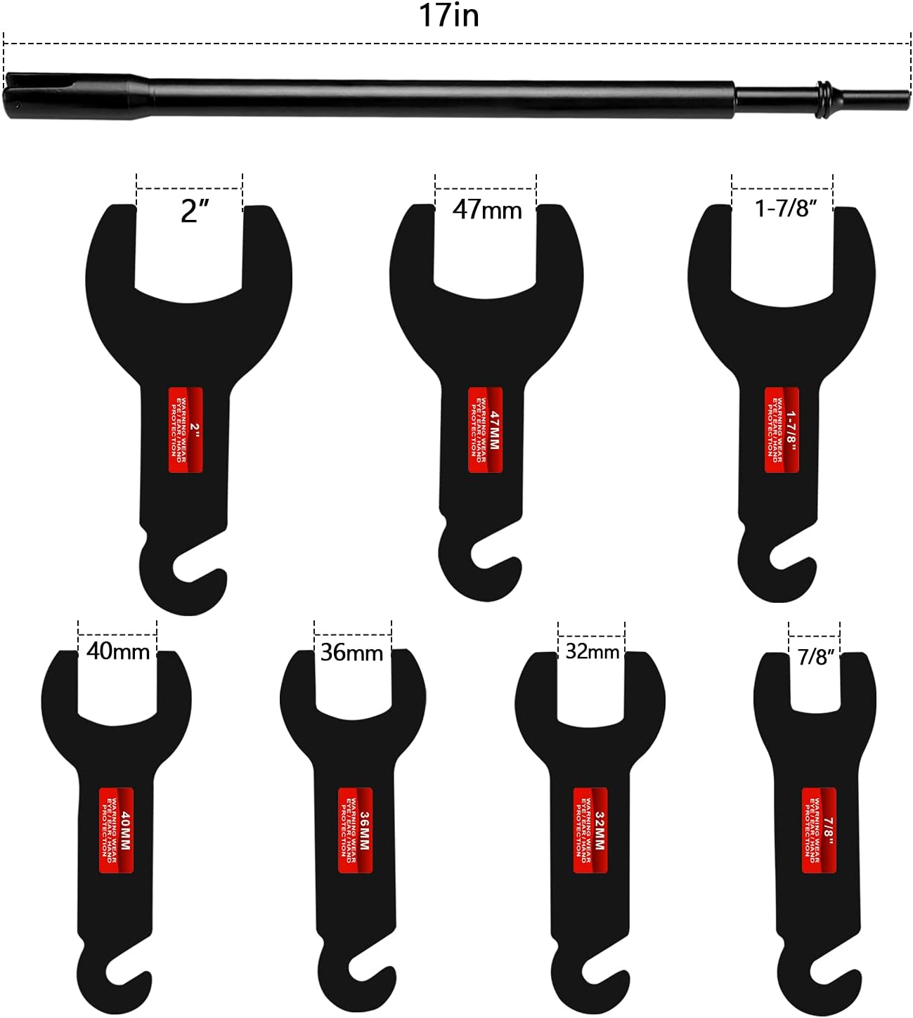 BETOOLL 8PCS Pneumatic Fan Clutch Wrench - 43300 Removal Tool Kit, Auto Repair Spanner Kit Installs Compatible With Ford, GM, Chrysler and Jeep