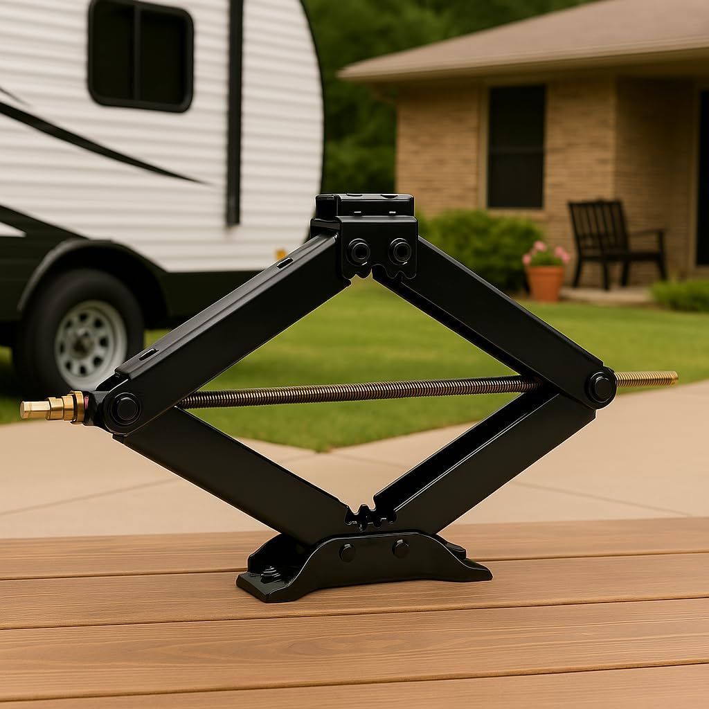 Bastion Distribution 24" Titan Lift Scissor Jack with Crank Handle | 7500lbs Capacity | Adjustable Height 4"-24" | Heavy-Duty Stabilizer for RVs, Trailers, and Campers | BD-7500MSJ24