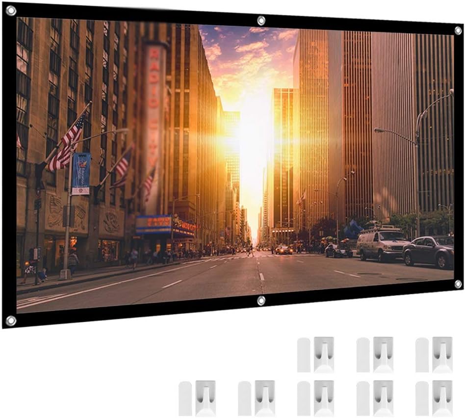 Thickened 100 inch Foldable Projector Screen 16:9 Matt White Front Rear Home Outdoor Theater Projection Screen