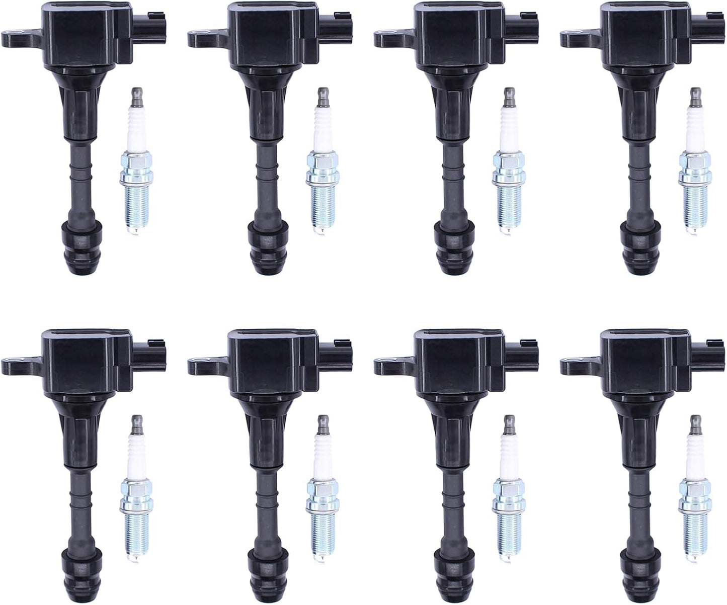 ApplianPar Ignition Coil and Spark Plug for Nissan Armada Pathfinder Titan NV2500 NV3500 for Infiniti QX56 5.6 V8