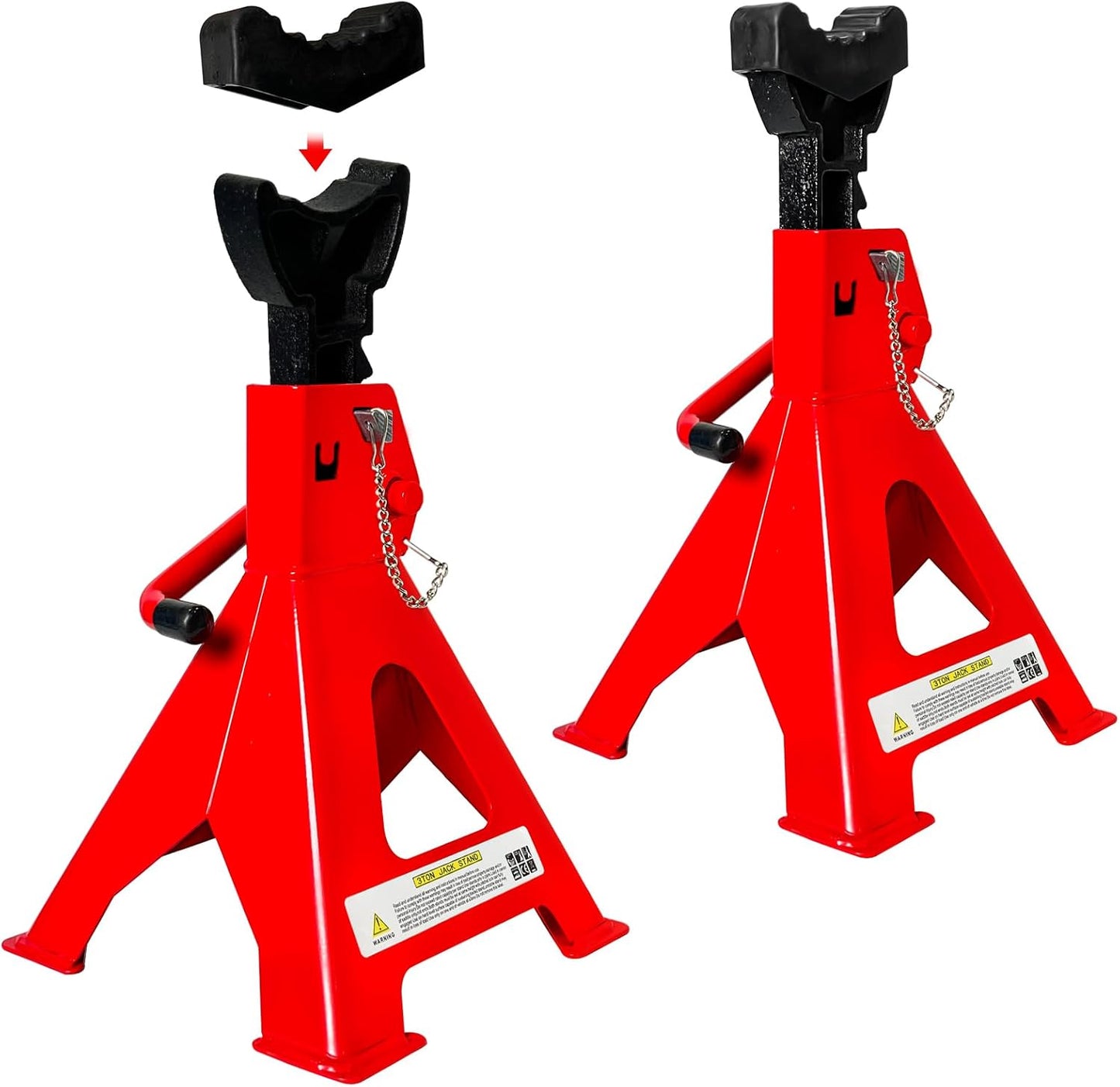 6 Ton Jack Stands, 15.6"-23.4" Adjustable with Double Pin Locking,Heavy Duty Jack Stands with Extra Rubber Pads,Car Lifts for Home Garage,Lifting Various Vehicles,1 Pair Black