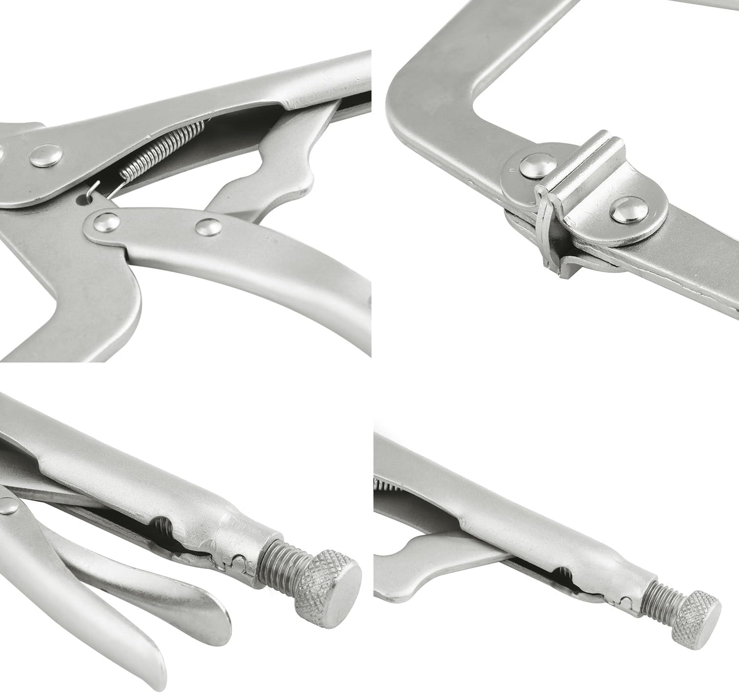 4 Pack 18 Inch C Clamp Locking Pliers,Locking C Clamp, Adjustable Nickel Plated C Pliers For Wood Working, Welding, Electrician Maintenance and more, by GENHAKON