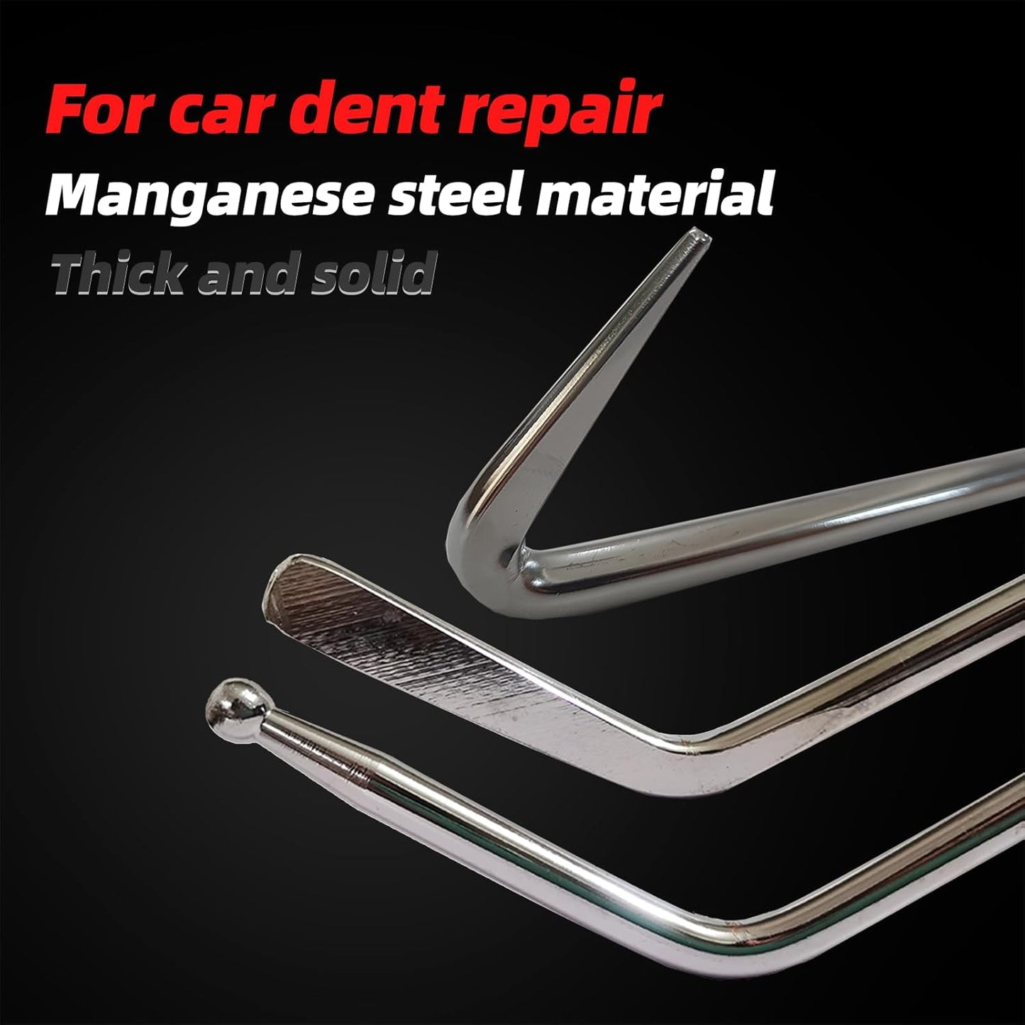 59pcs Paintless Dent Rods Repair Tools with Knock Down Pens,Red Soft Caps,Red Wedge and More,Suitable Removal Hail Damage,Dings and More for Car Body Dent Repair