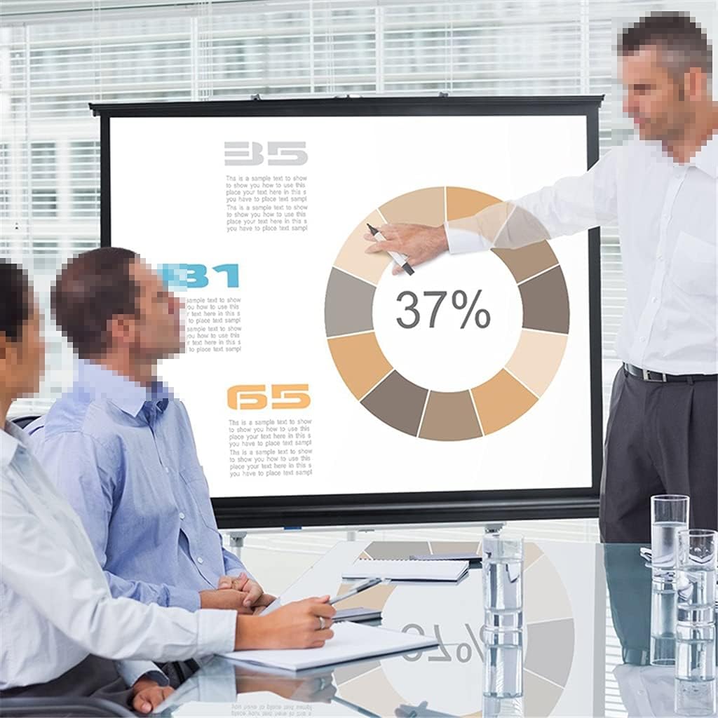50 Inch 16:9 Portable Tabletop Projection Screen Matte White Foldable Table Projector Screen for Business Travel Cinema