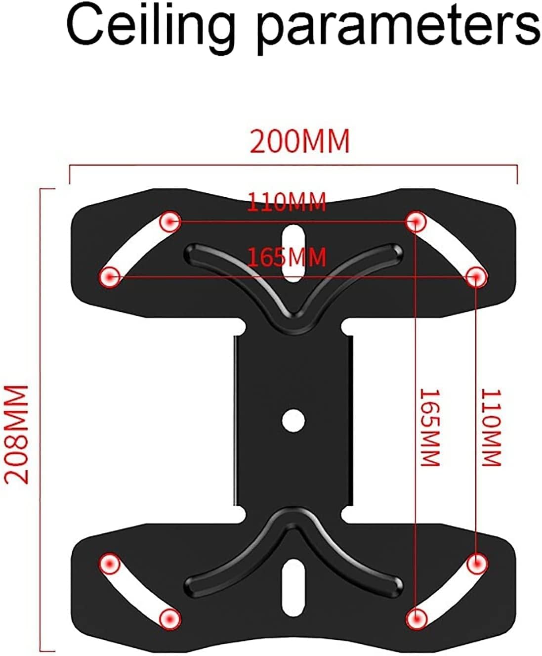 TV Stand/Base Tabletop with Bracket, Ceiling and Wall TV Mount for 32-70 Inch TVs Max 68.2kg VESA 600x400mm Black Swivel Tilt