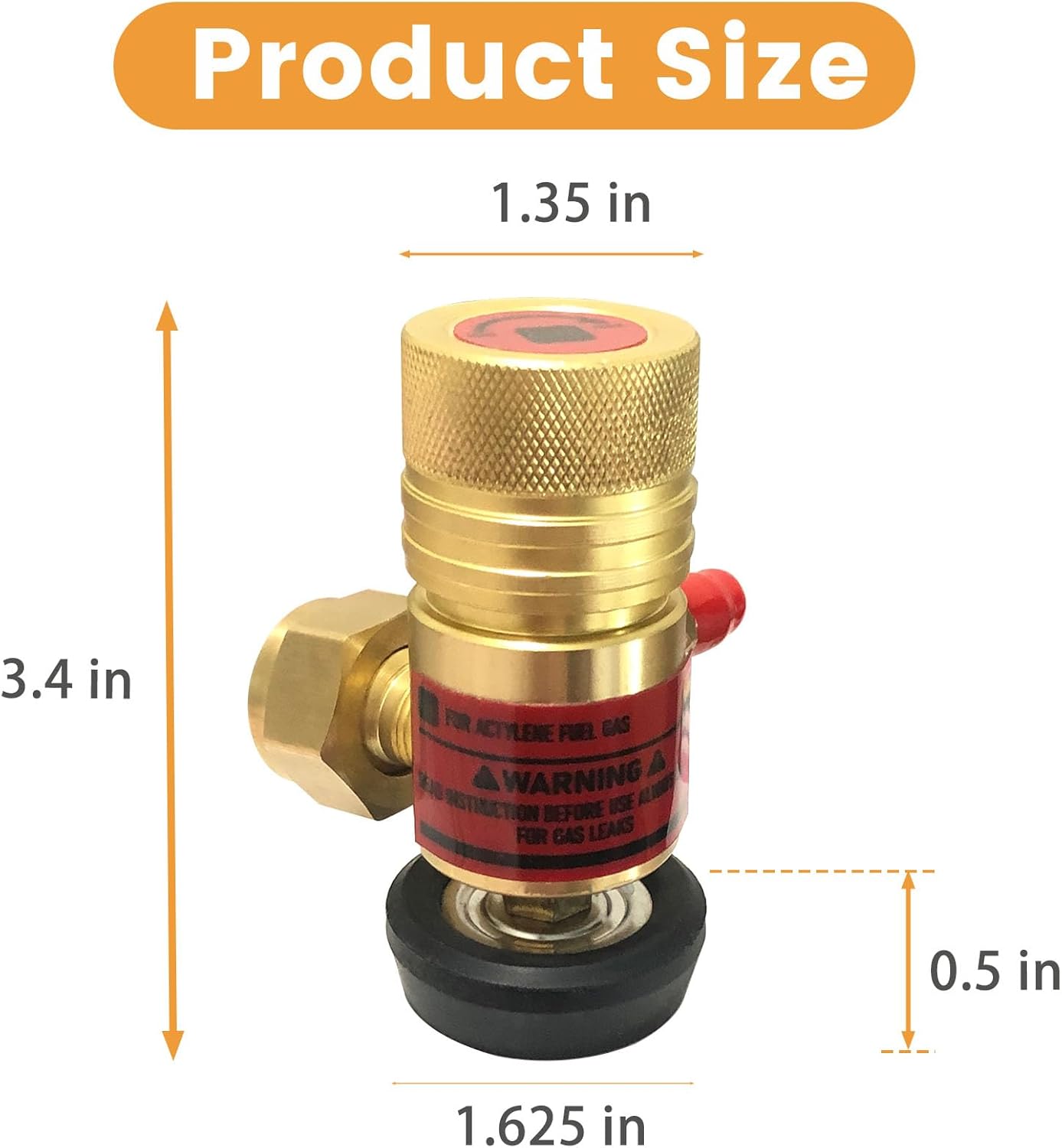 0386-0725 AR-B CGA520 Acetylene Regulator for B Tanks, for Turbo Torch regulator with Gauge, Use with TurboTorch Acetylene Kit, B Tank Torch Kit