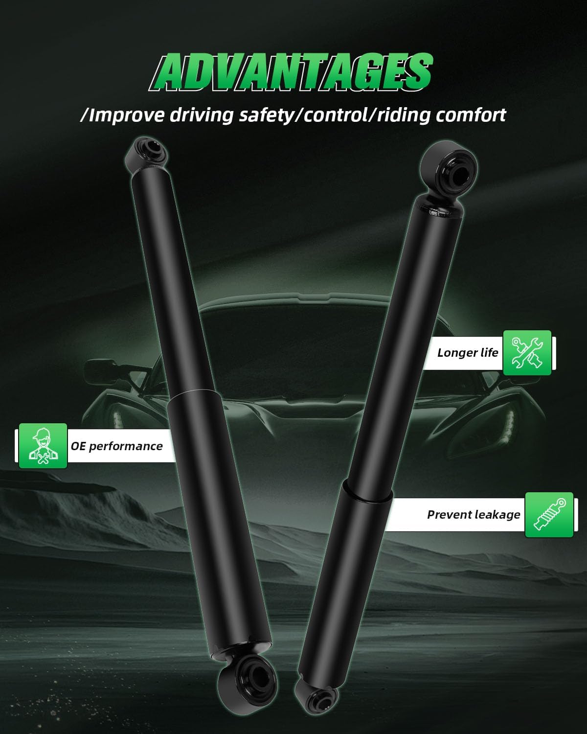 Shocks,SCITOO Rear Gas Struts Shock Absorbers Fit for 2000-2006 for Chevrolet Suburban 1500/Tahoe,2000-2006 for GMC Yukon,2000-2006 for GMC Yukon XL 1500/XL 2500 344384 34692 Set of 2