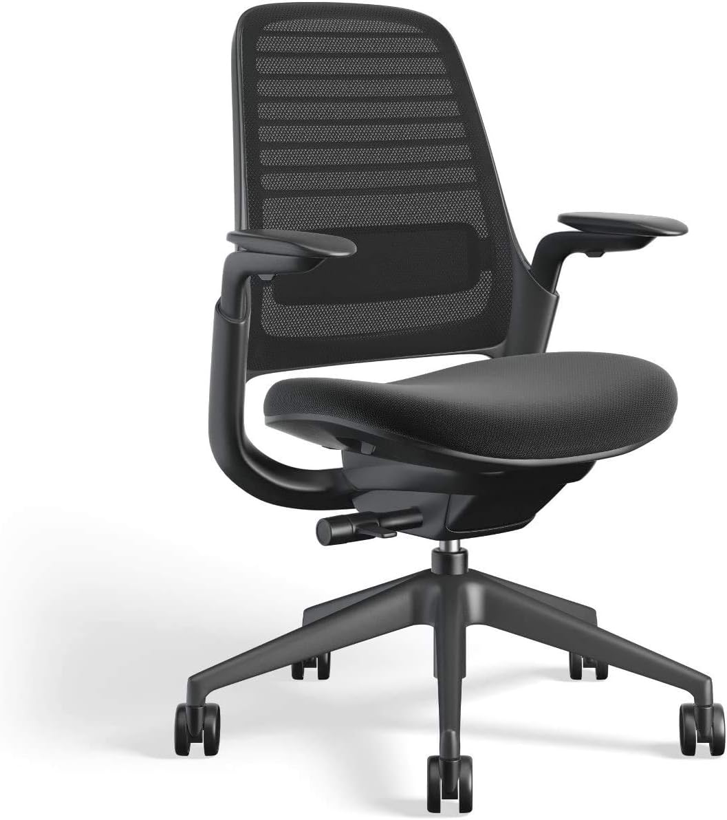Steelcase Series 1 Office Chair - Ergonomic Work Chair with Wheels for Carpet - Helps Support Productivity - Weight-Activated Controls, Back Supports & Arm Support - Easy Assembly - Graphite